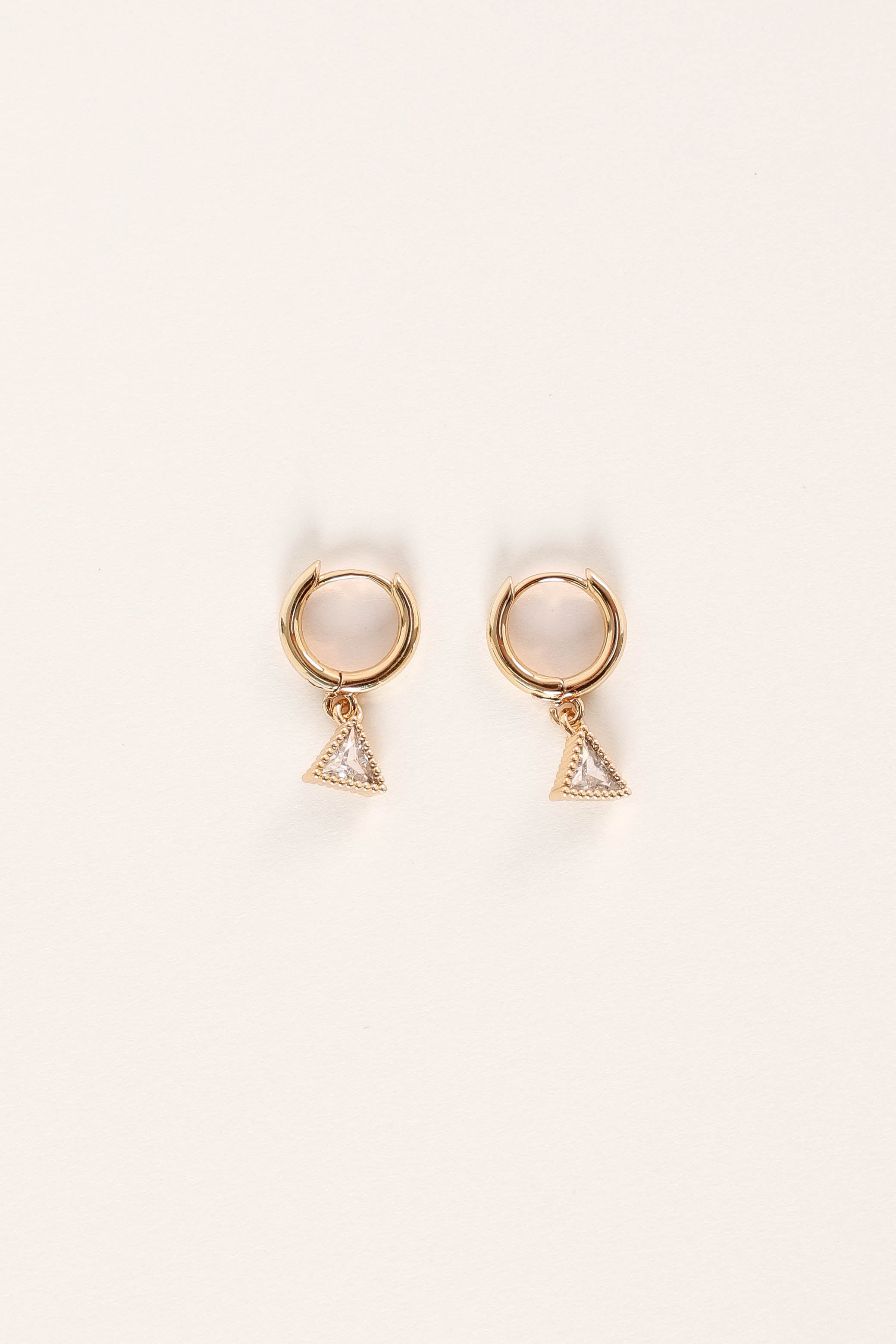 Regina Gold Triangle Drop Earrings - Modern Dangle Jewelry