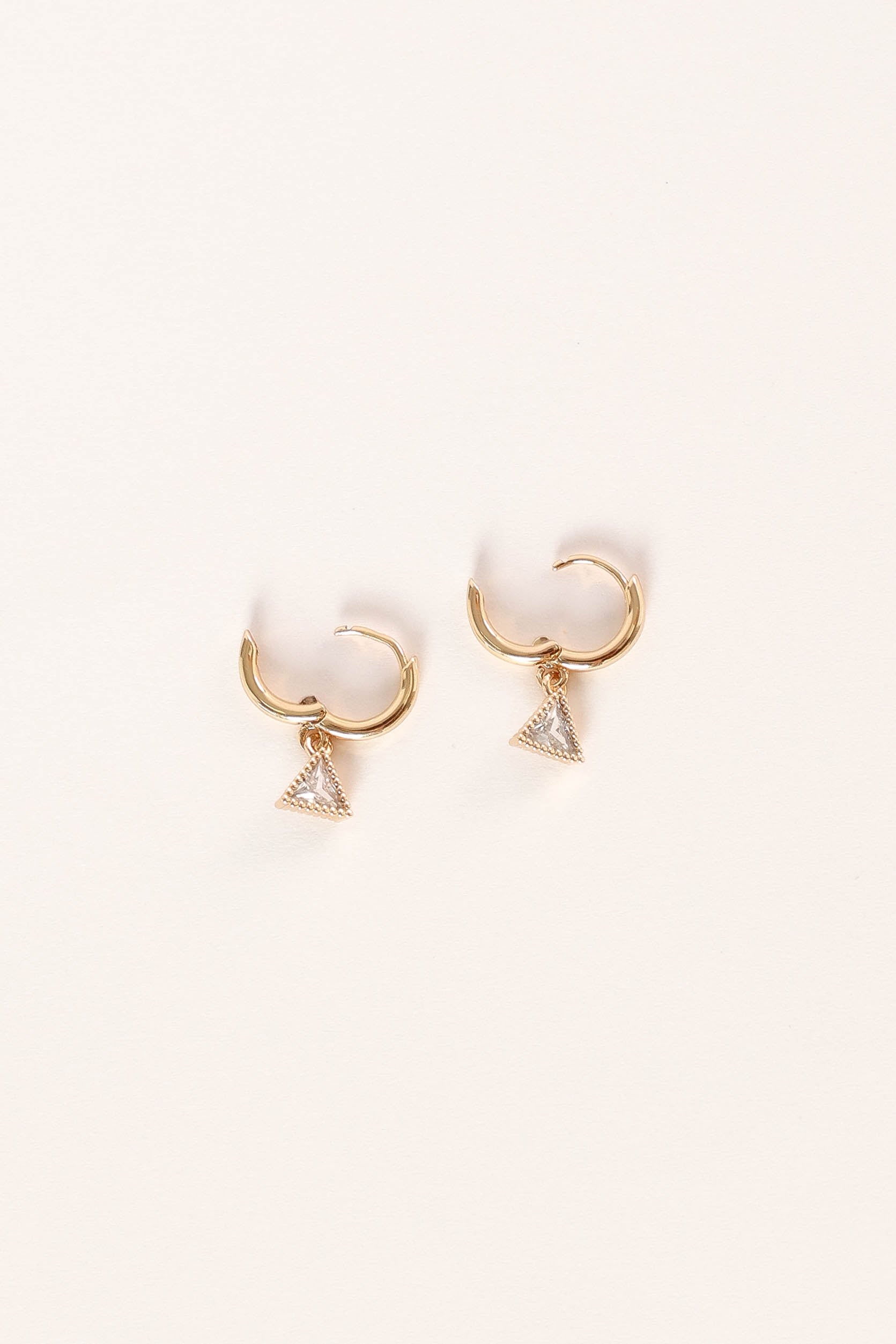 Regina Gold Triangle Drop Earrings - Modern Dangle Jewelry