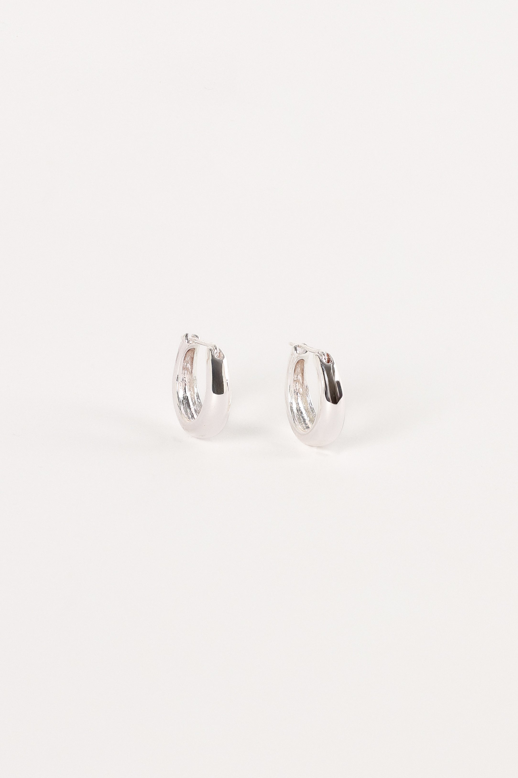 Silver Tube Hoop Earrings - Jonah Style Brass Jewelry