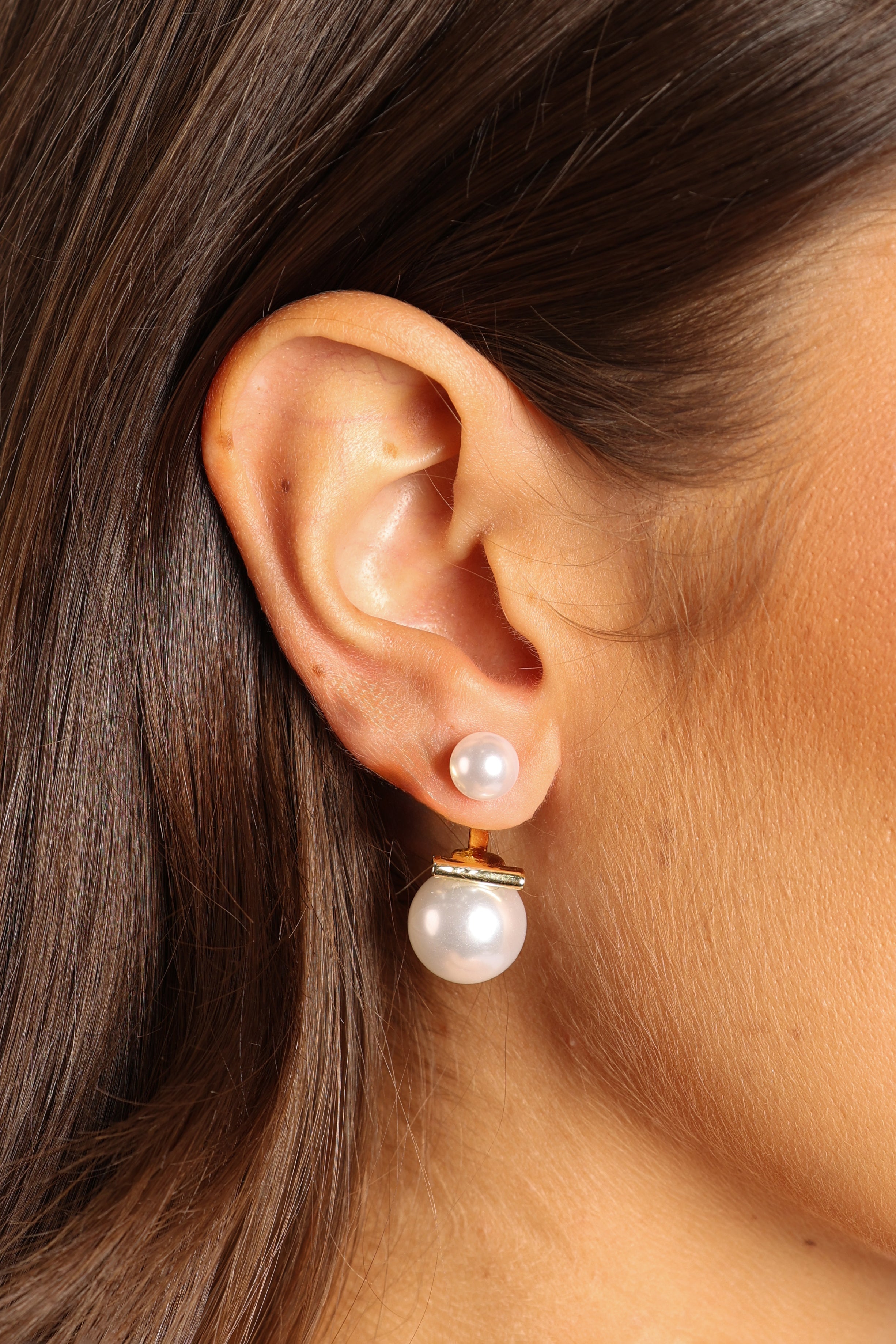 Pearl Drop Earrings in Gold - Astrid Faux Pearl Studs