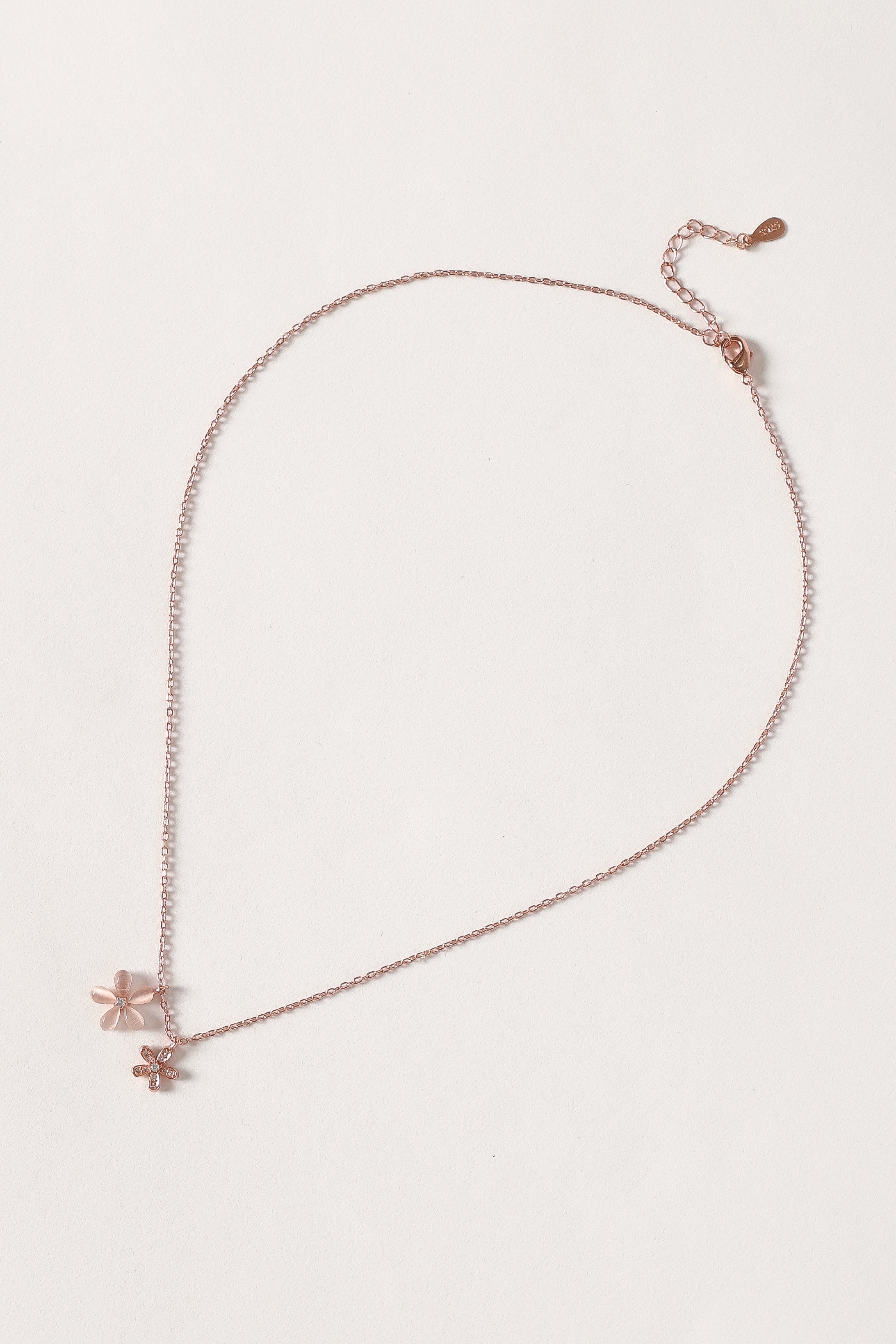 Hana Floral Pendant Necklace in Rose Gold