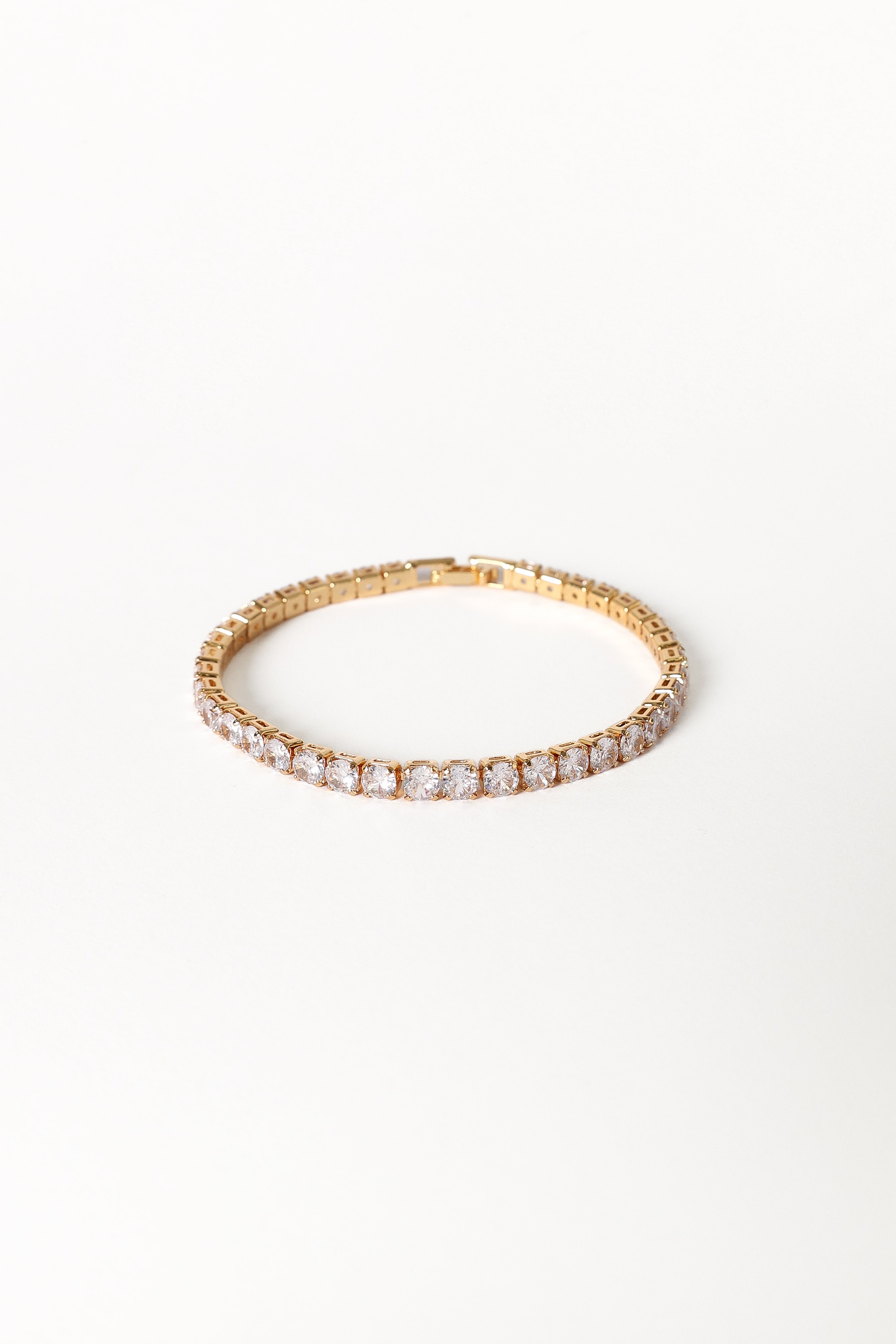 Gold Katana Tennis Bracelet with Cubic Zirconia