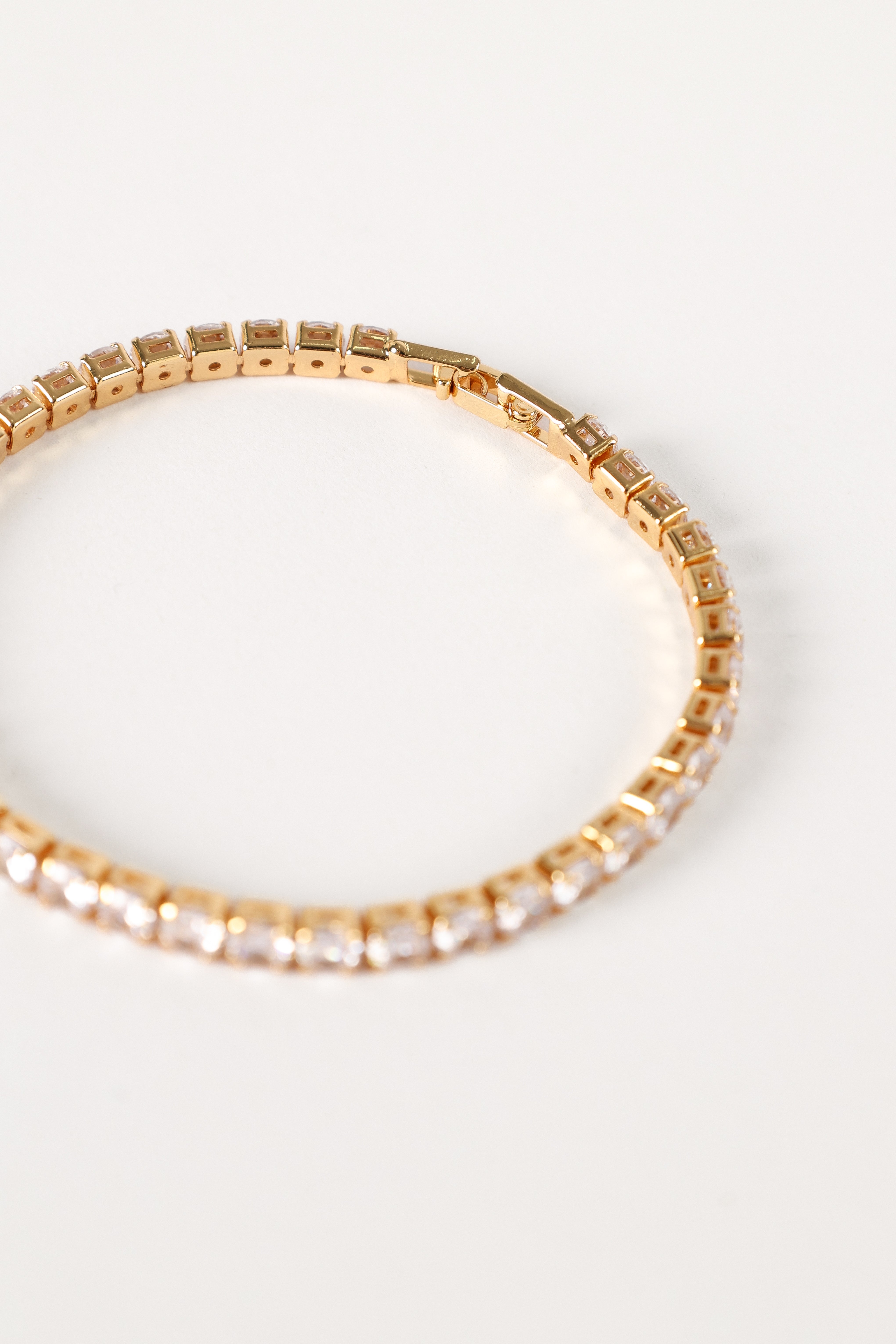 Gold Katana Tennis Bracelet with Cubic Zirconia