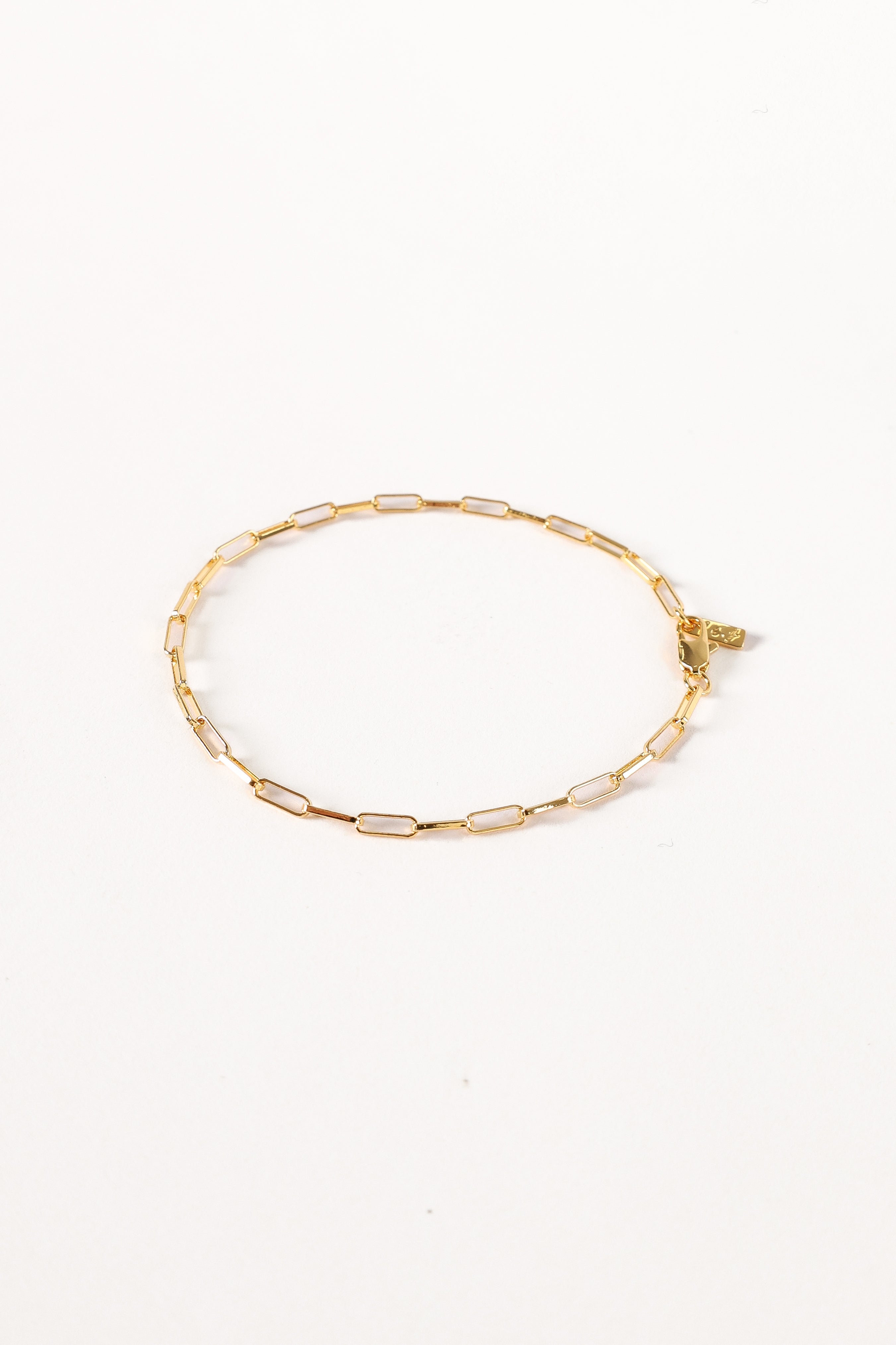18k Gold Plated Gemma Link Bracelet with Clasp Closure