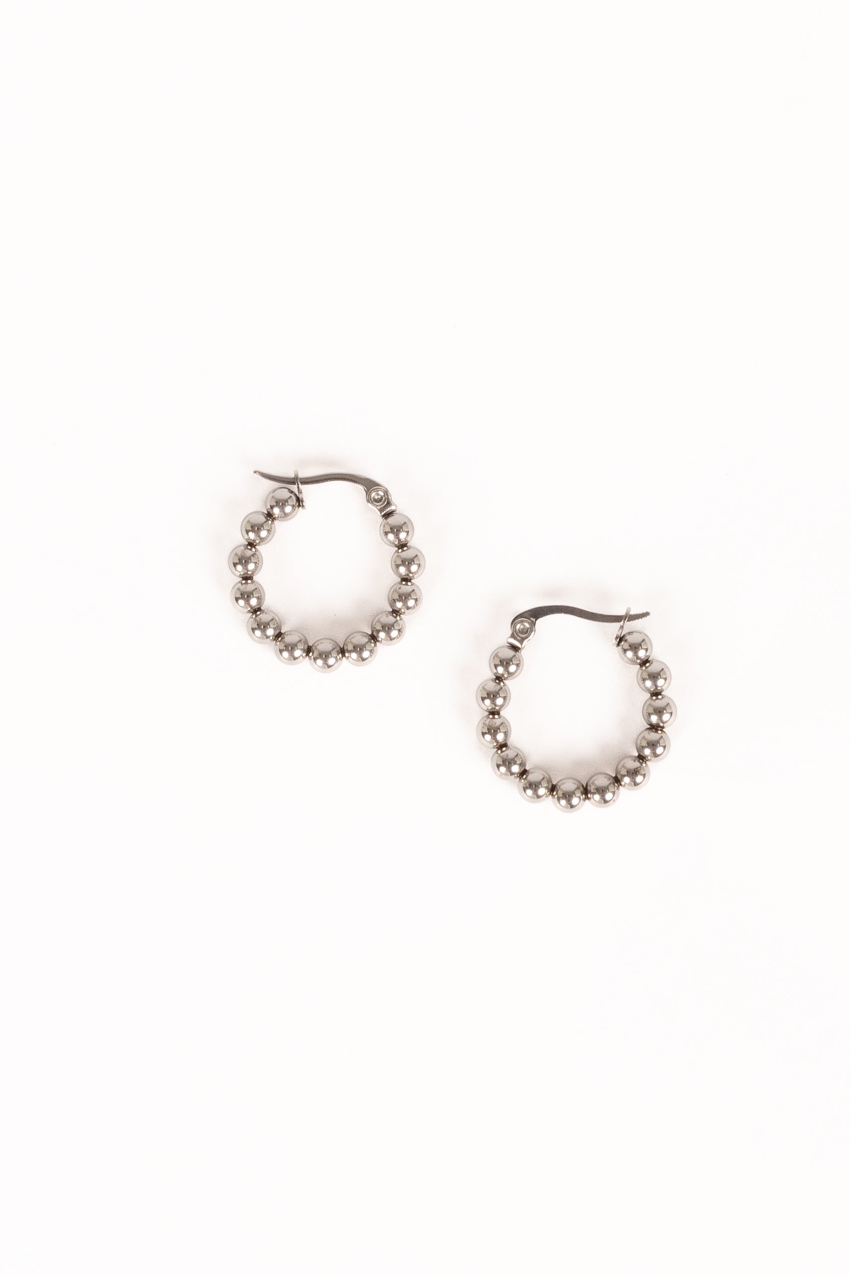 Chloe Silver Textured Hoop Earrings - 1" Alloy