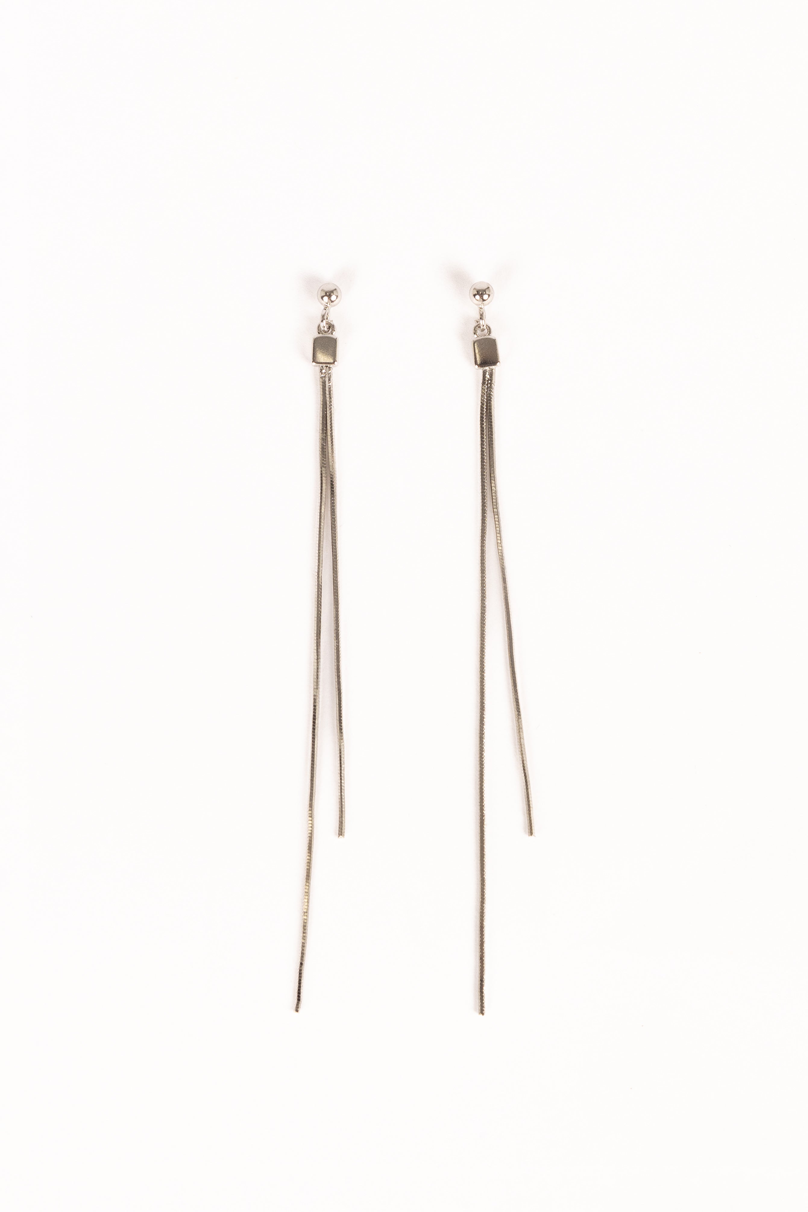Silver Drop Earrings Gina - Elegant Long Dangle for Women