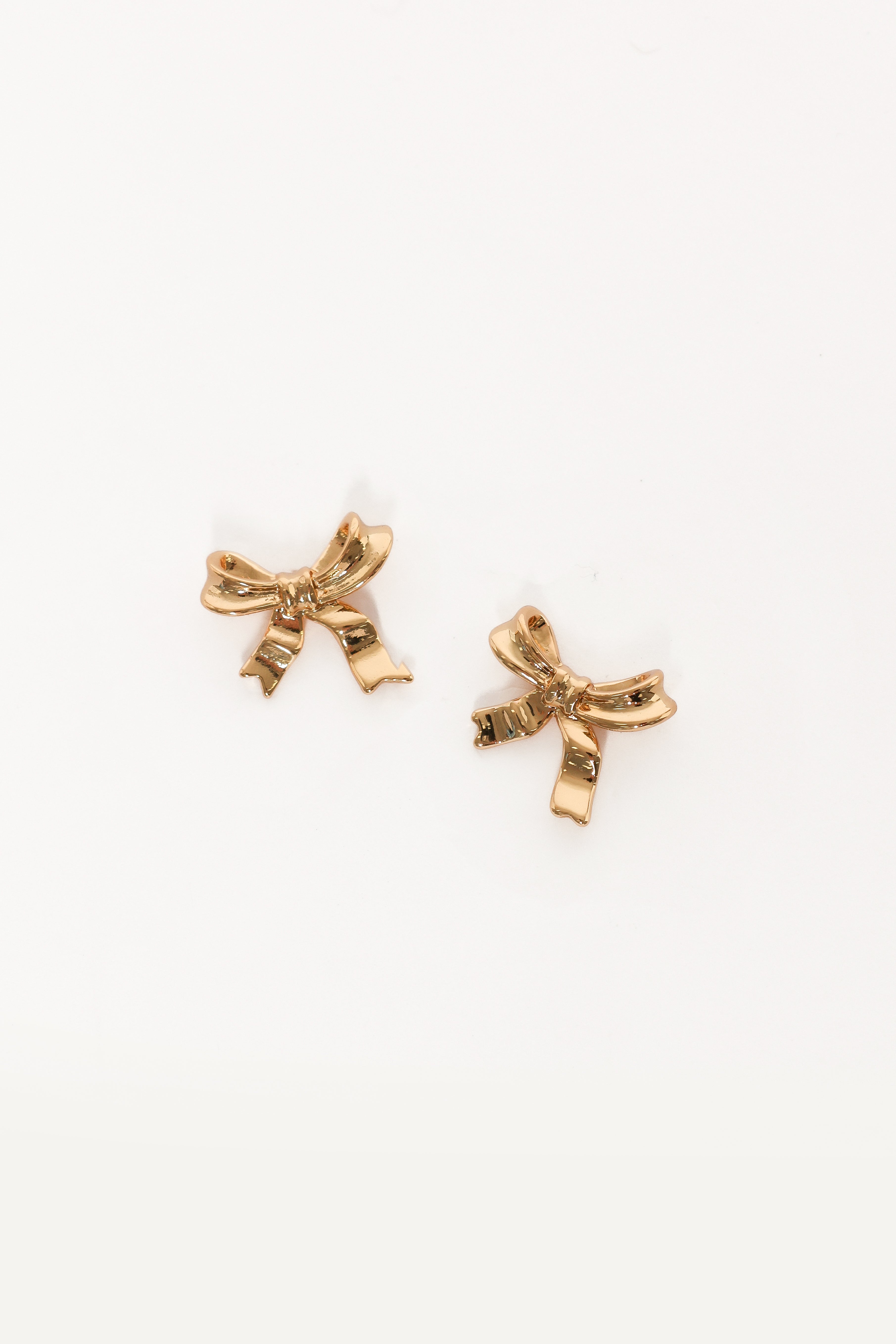 Gold Bow Stud Earrings - Myra Brass Jewelry for Women