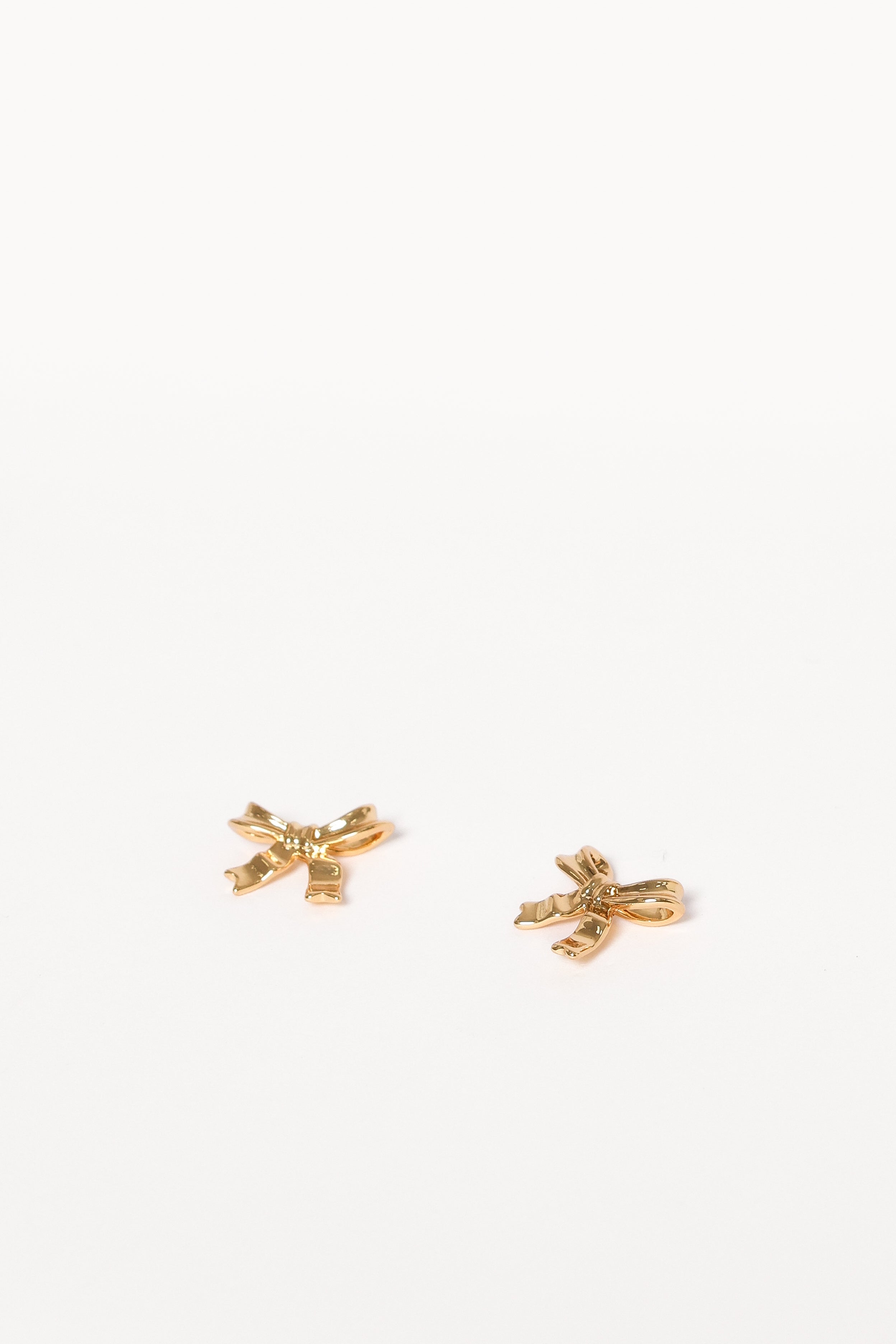 Gold Bow Stud Earrings - Myra Brass Jewelry for Women