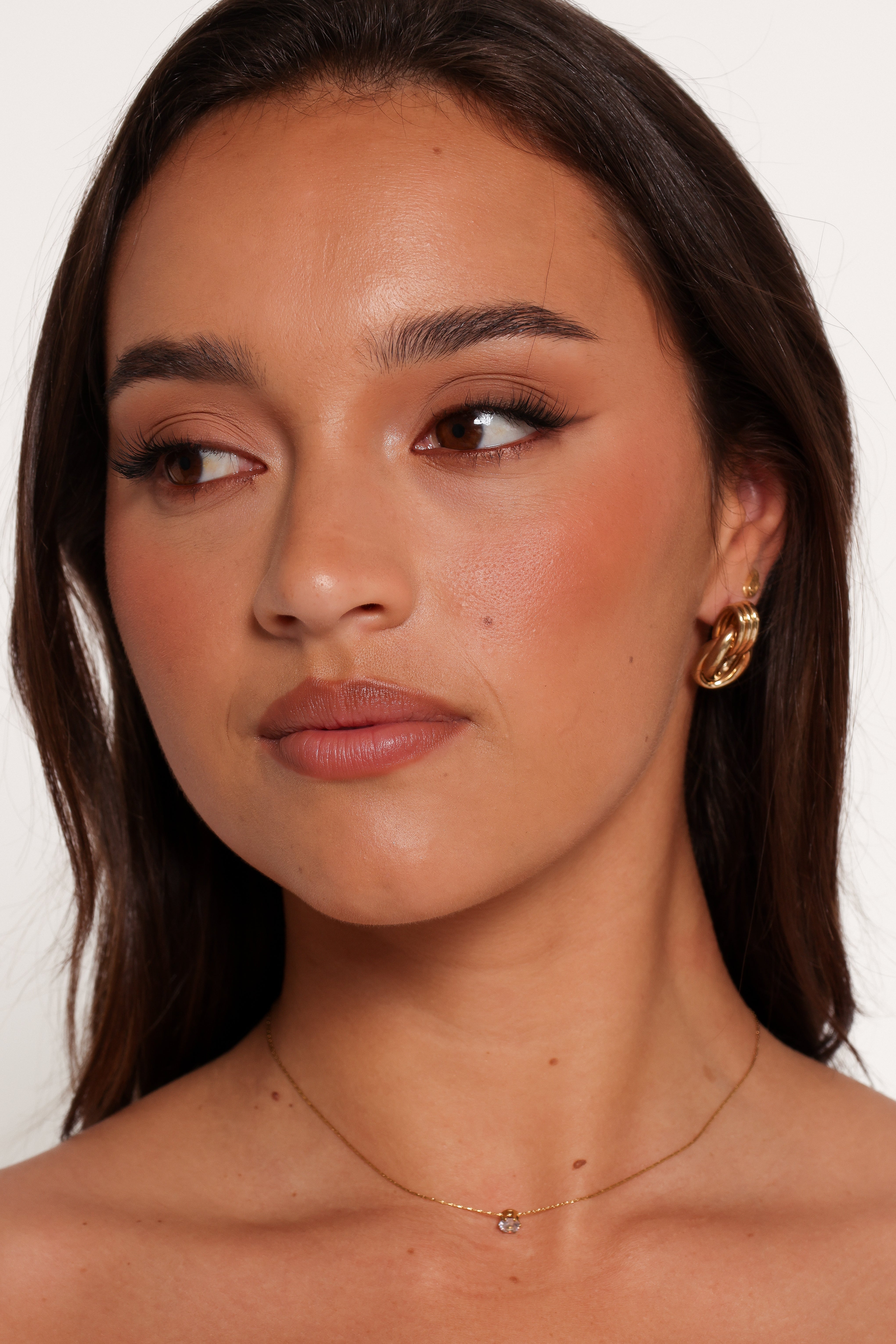 Gold Pendant Necklace - Gian Fine Chain with Zircon Detail