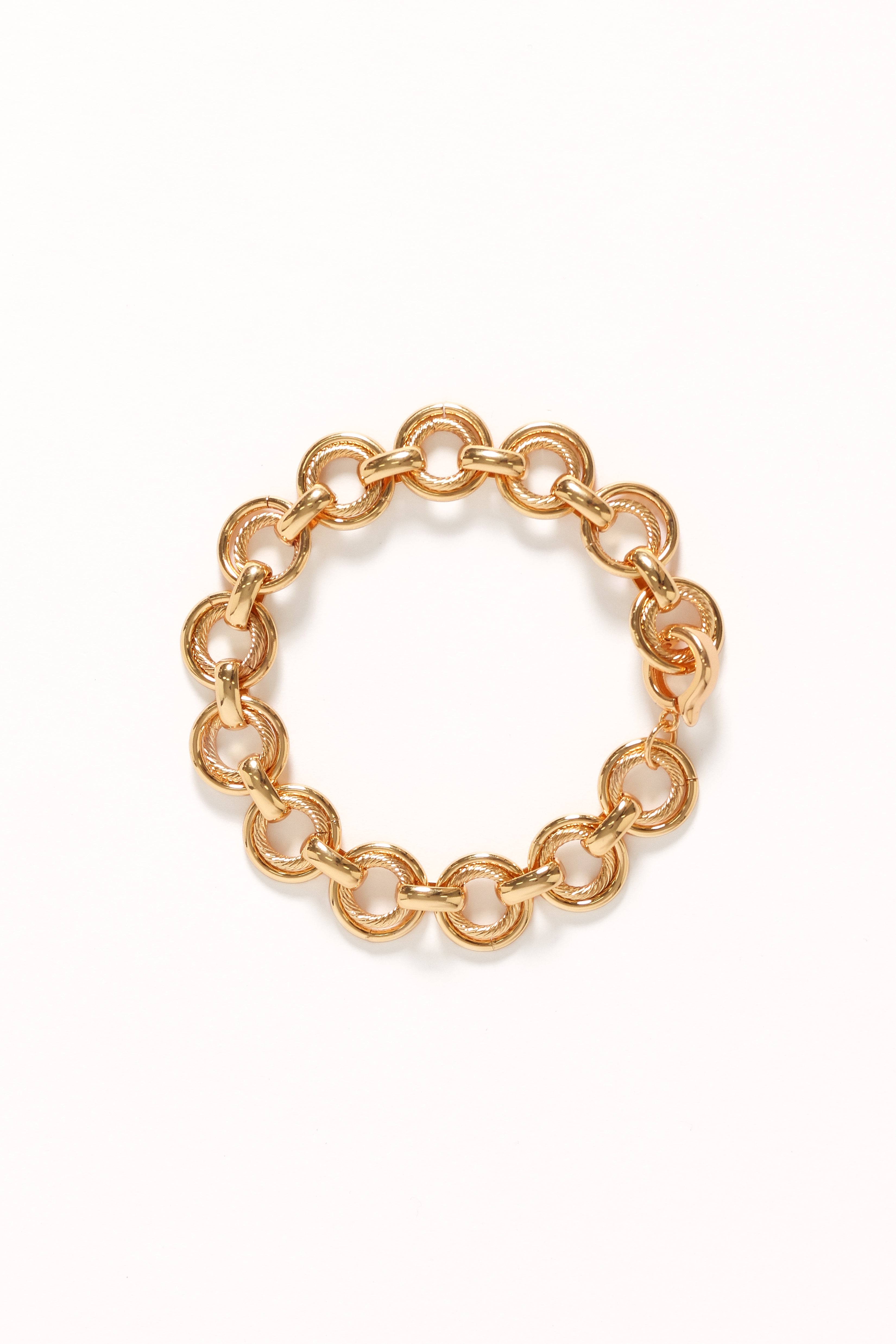Frances Gold Link Chain Bracelet - Double Link Design