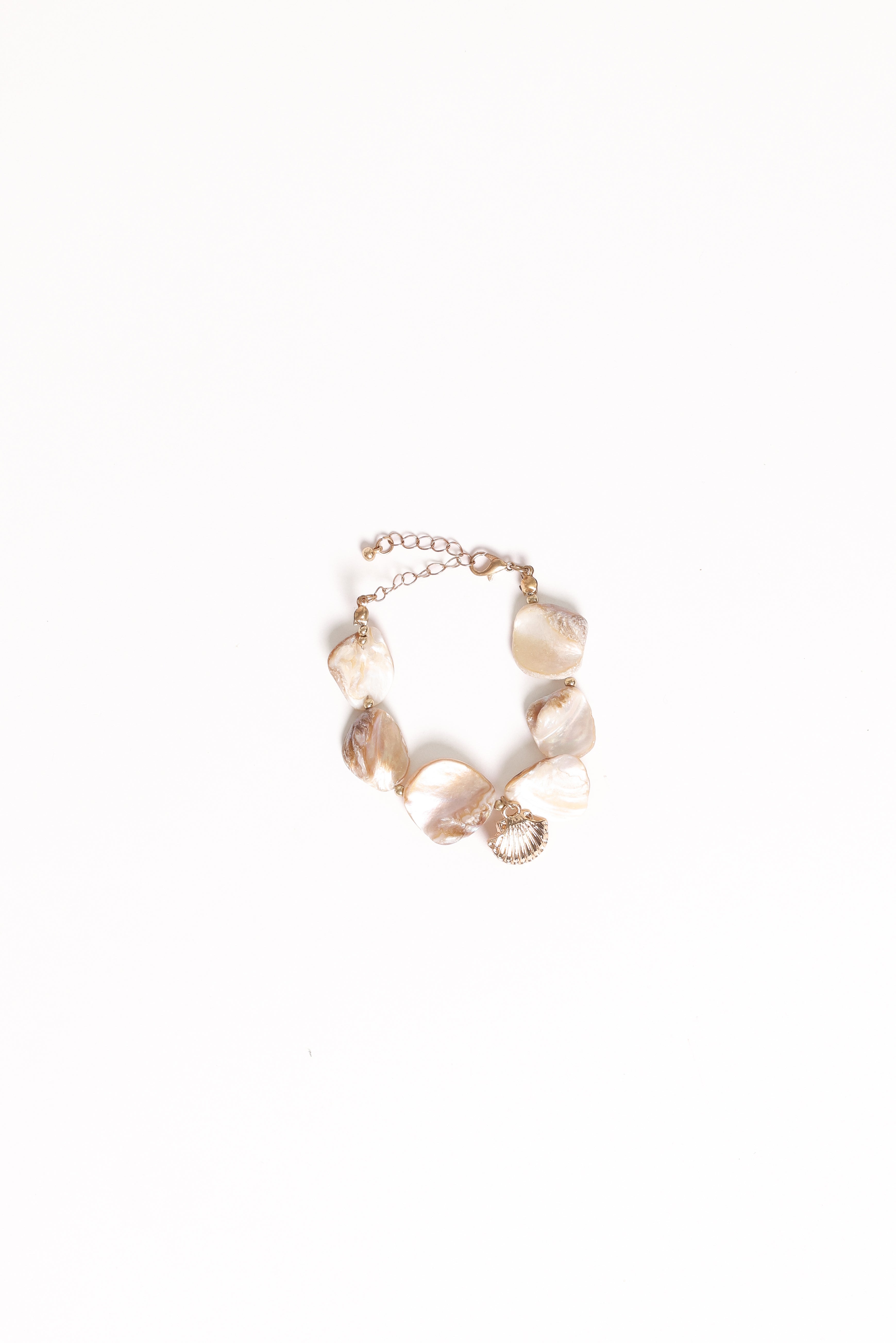 Gold Shell Bracelet with Clasp - Astrid Coastal Jewelry