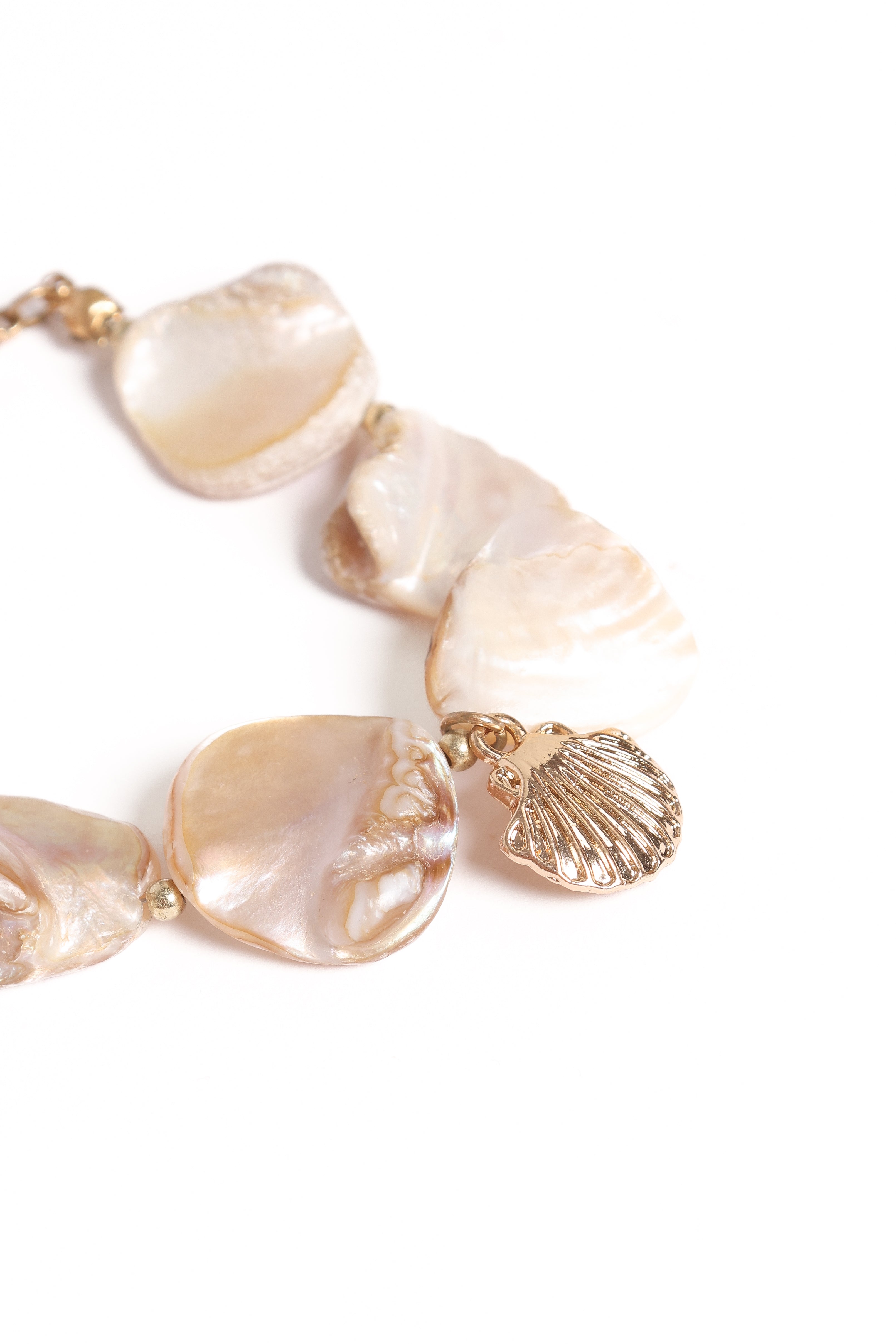 Gold Shell Bracelet with Clasp - Astrid Coastal Jewelry