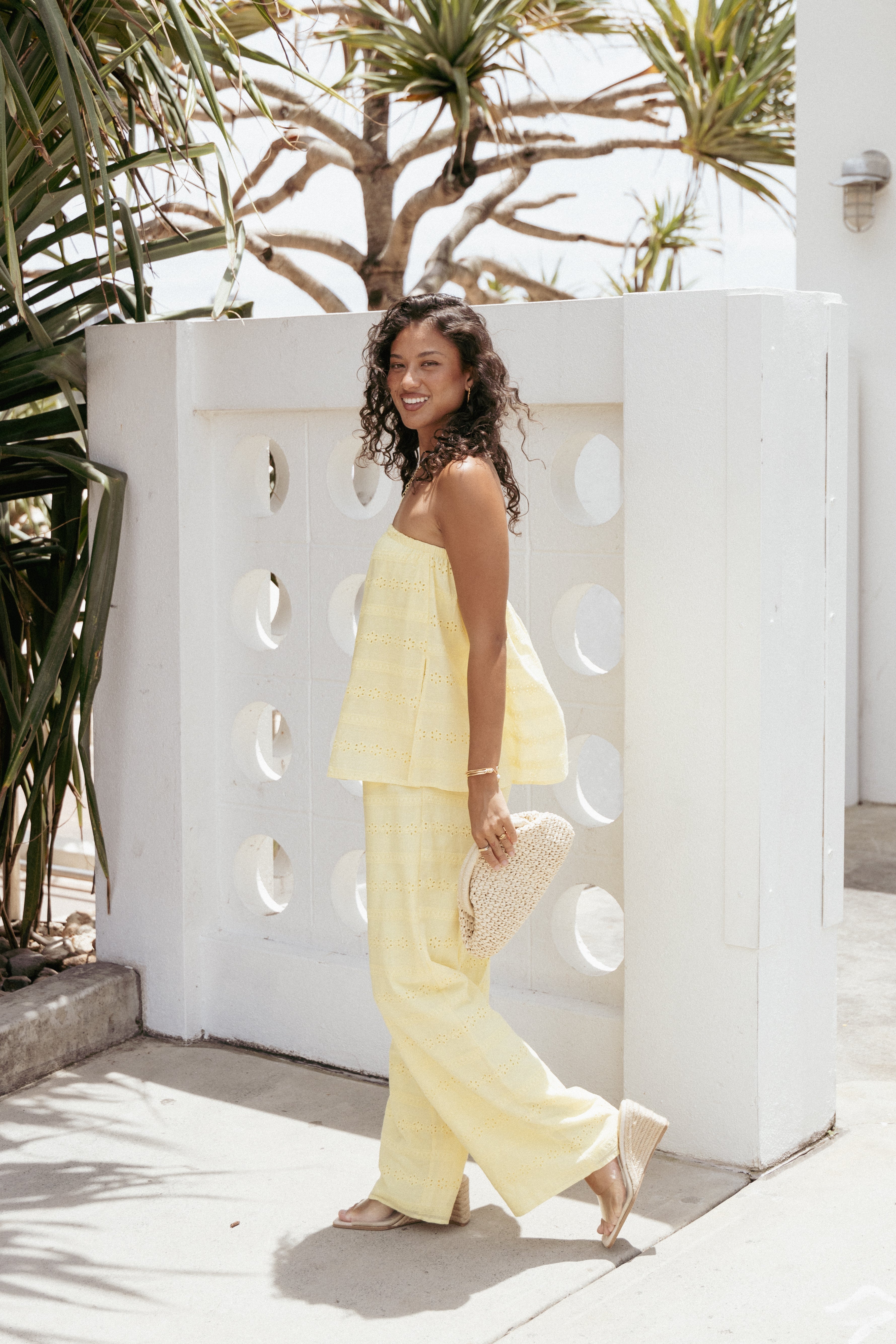 Butter Yellow Michele Strapless Jumpsuit - Lined Cotton Rayon