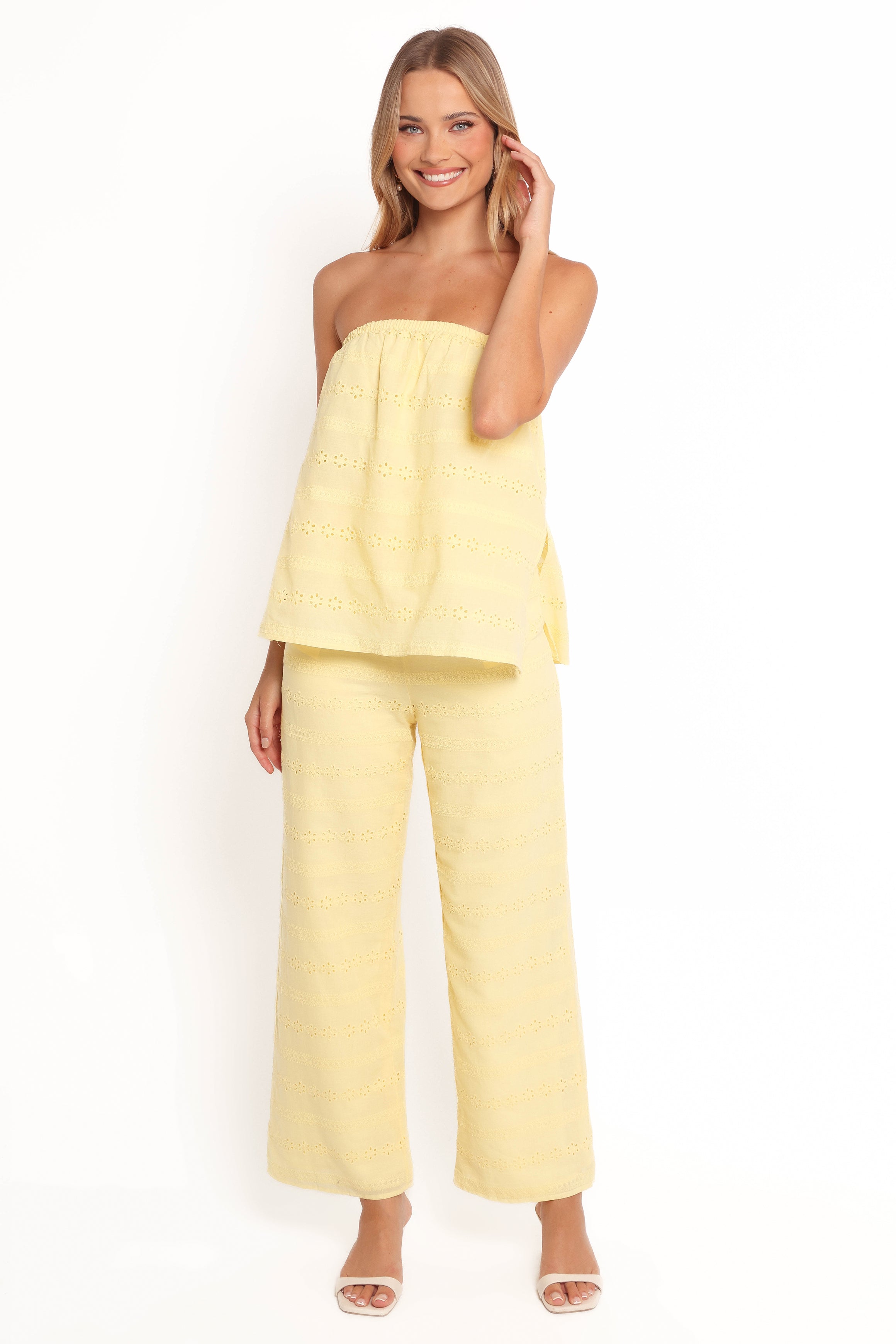 Butter Yellow Michele Strapless Jumpsuit - Lined Cotton Rayon