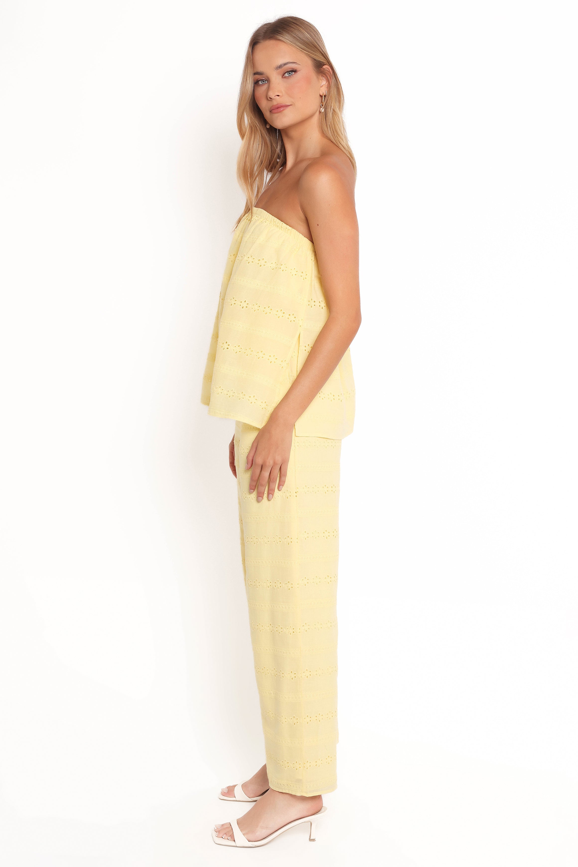 Butter Yellow Michele Strapless Jumpsuit - Lined Cotton Rayon