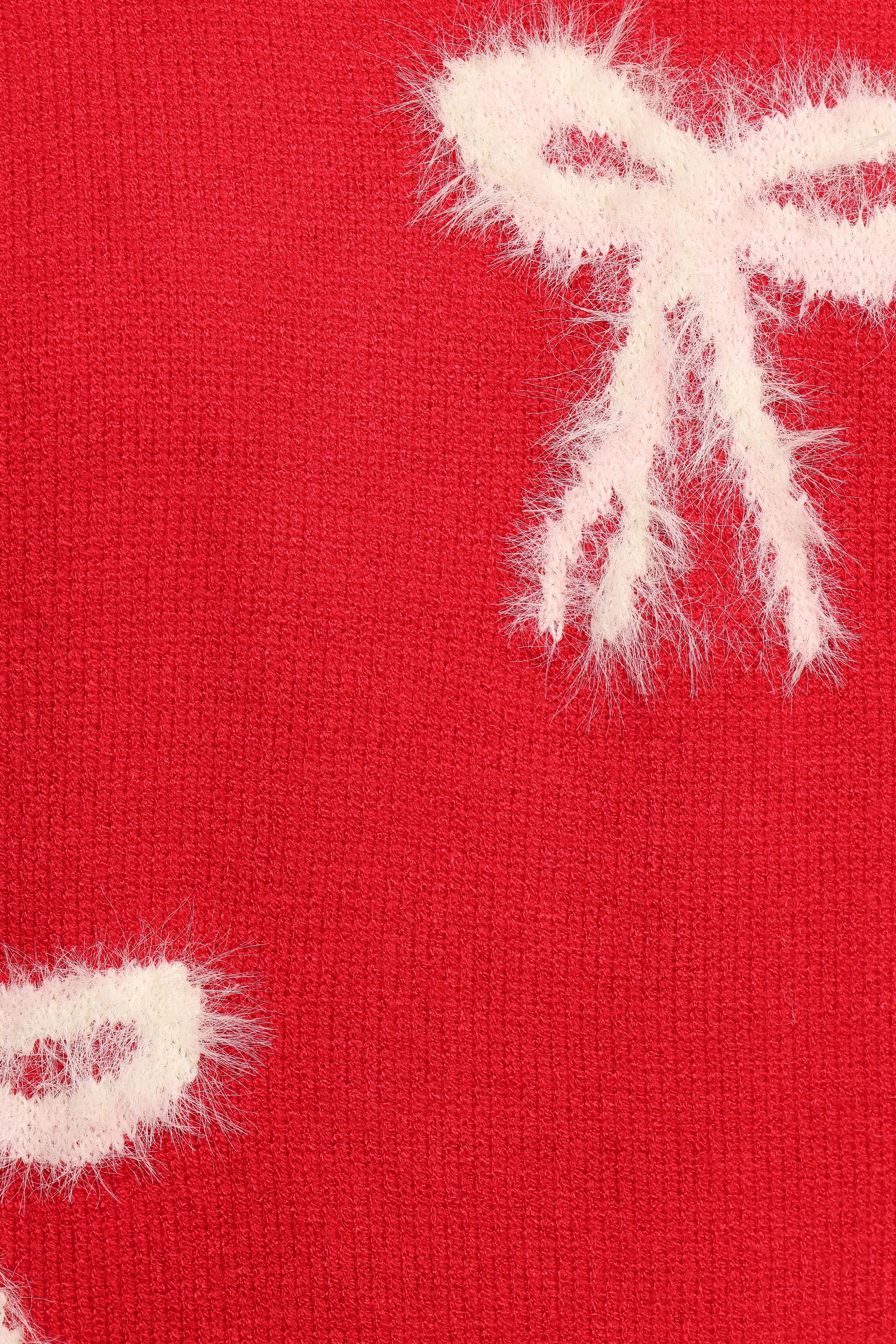 Red Ruffle Sleeve Bow Knit Sweater - Cozy Women's Pullover