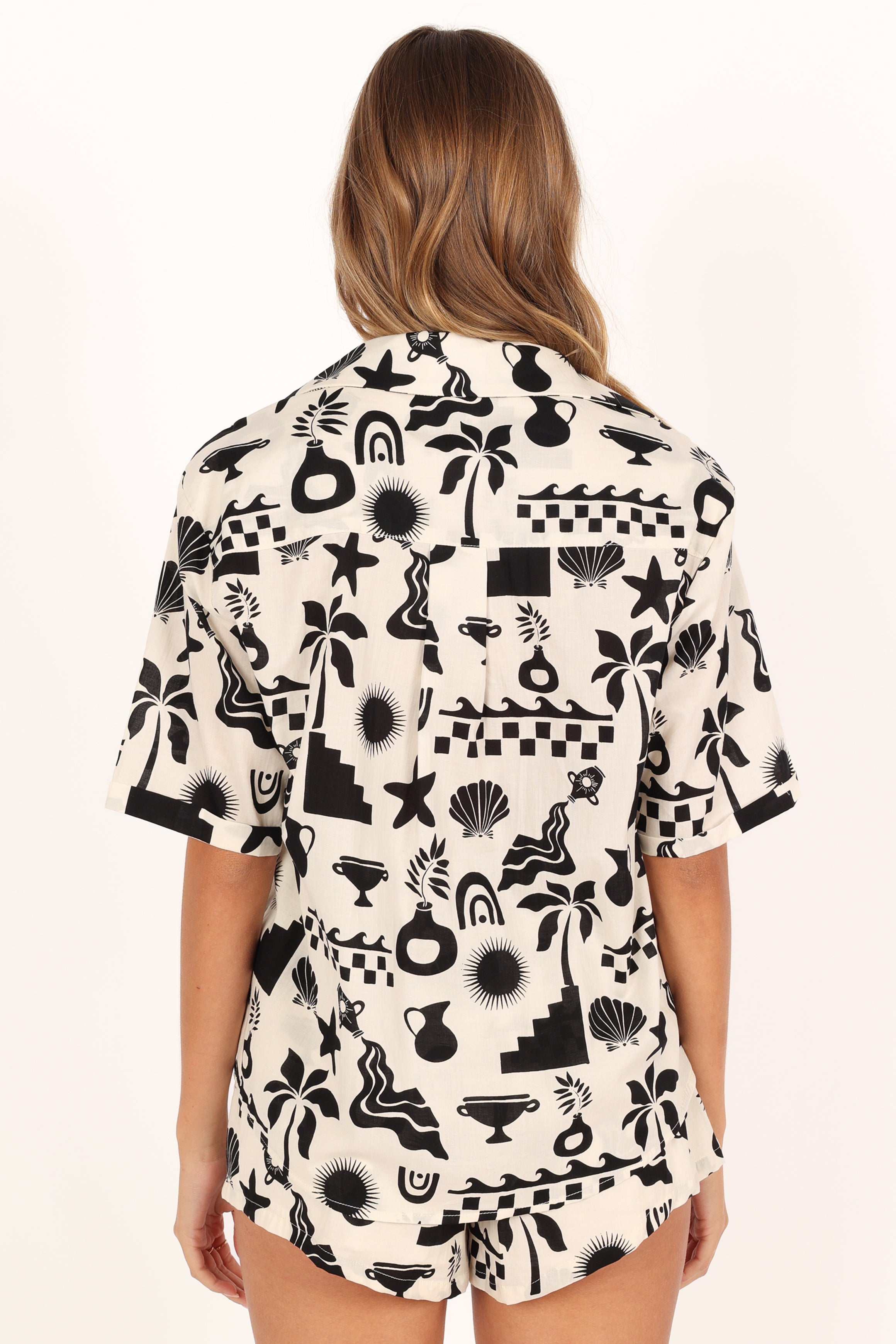 Nammos Abstract Print Cotton Shirt - Sand Relaxed Fit