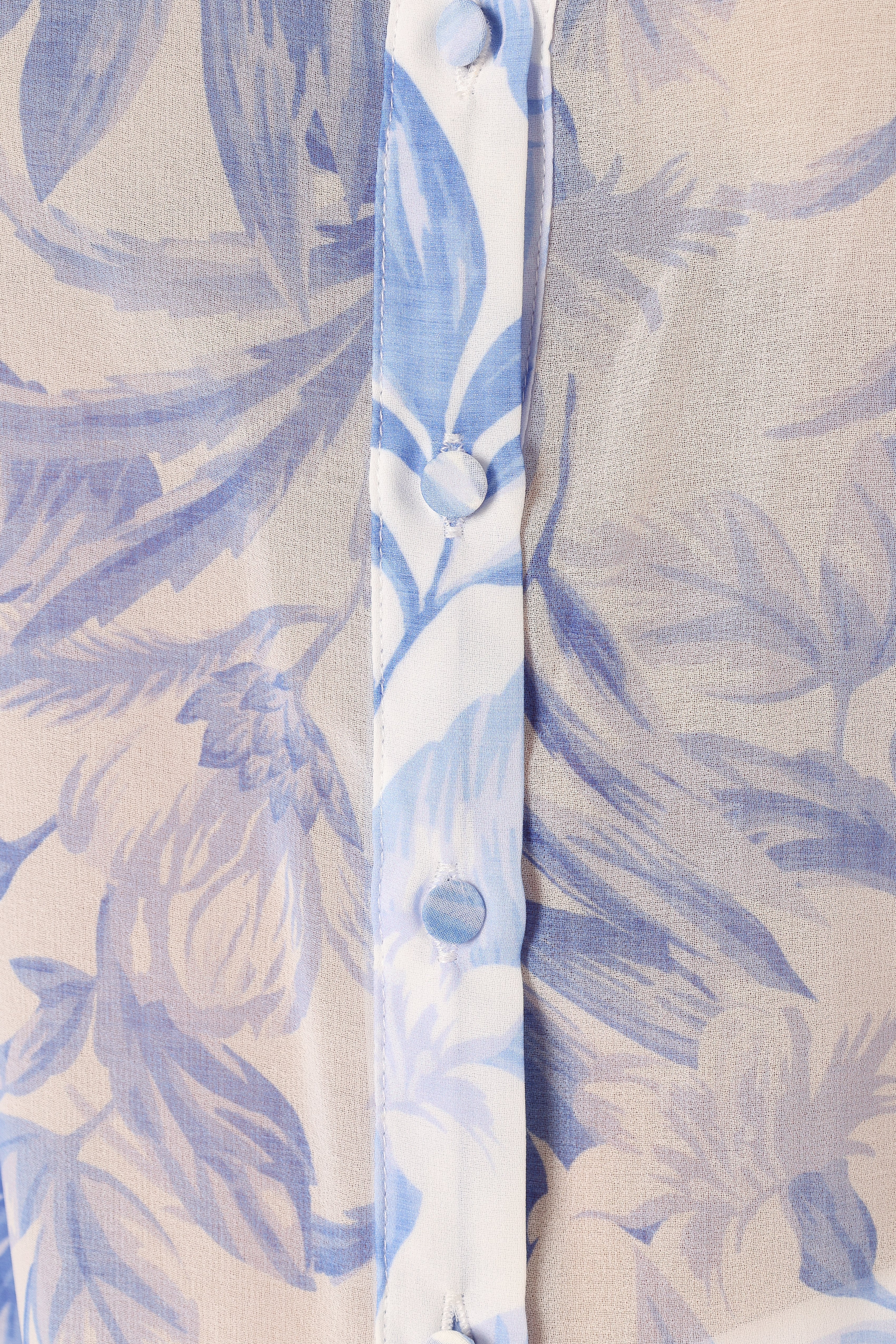 Floral Print V-Neck Blouse with Button Front - Kiah Fleetwood