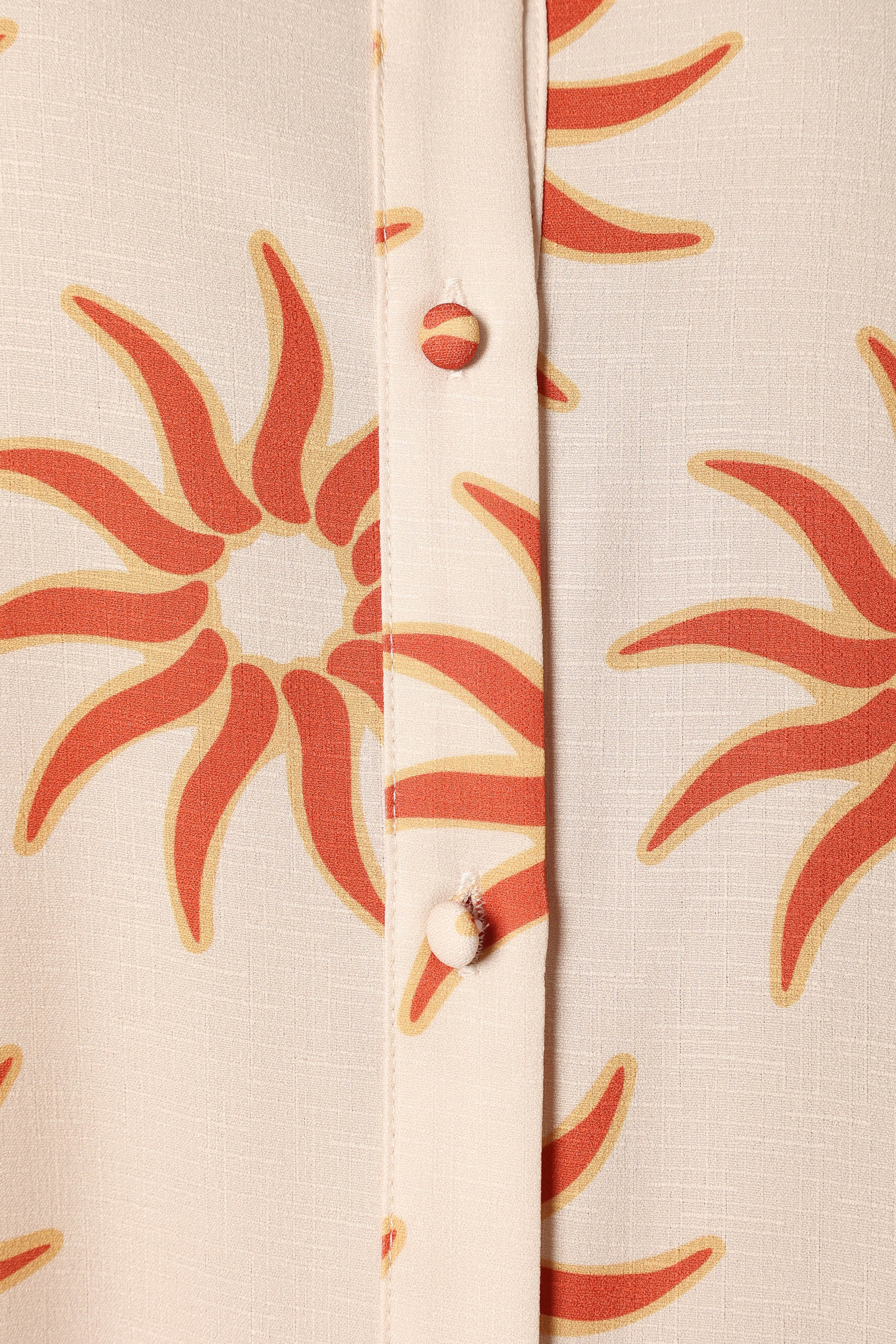 Oversized Shirt Dress with Frill Sleeves & Pockets - Soleil