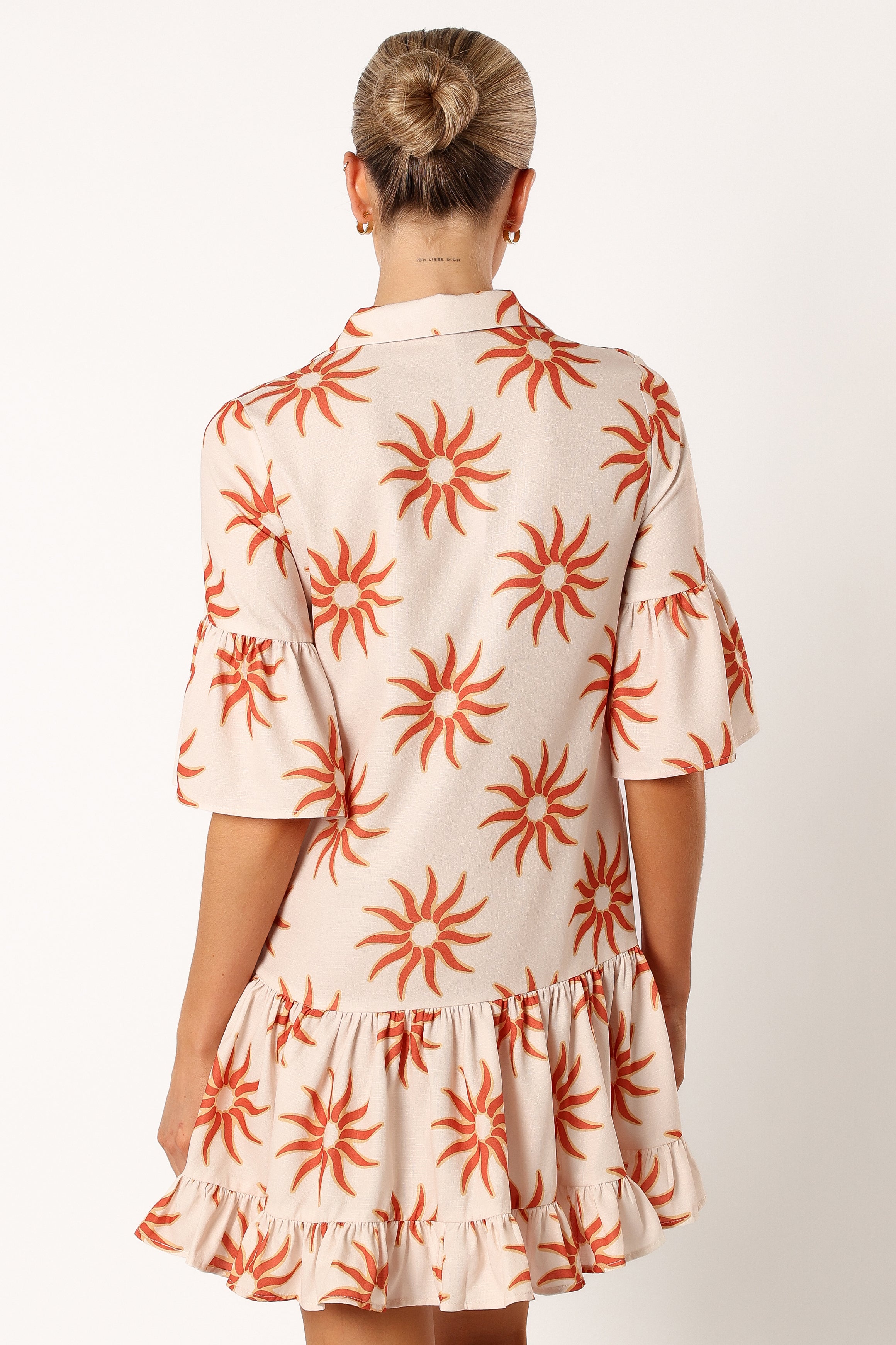 Oversized Shirt Dress with Frill Sleeves & Pockets - Soleil