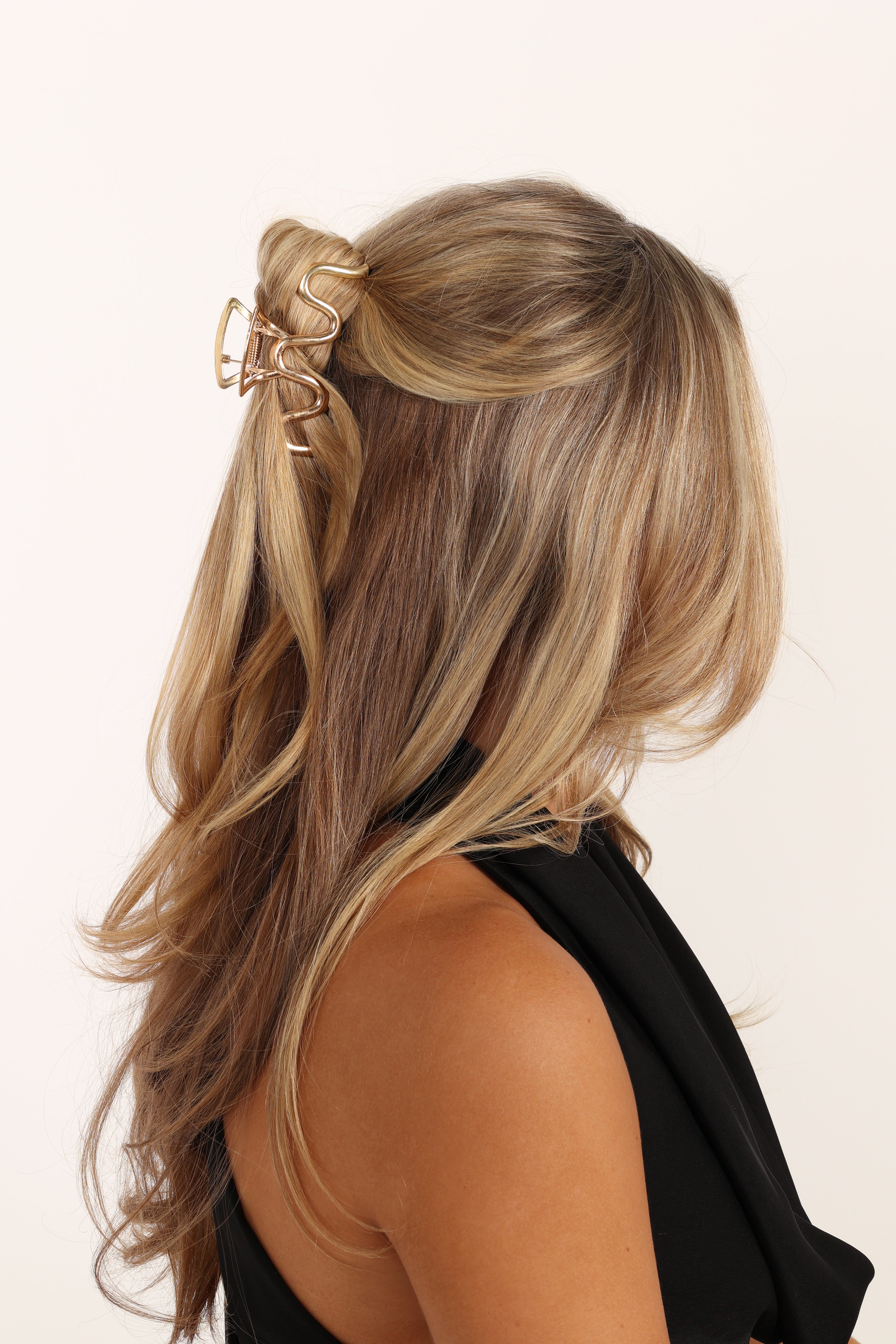 Gold Abstract Claw Hair Clip - Cecilia Metal Alloy Barrette