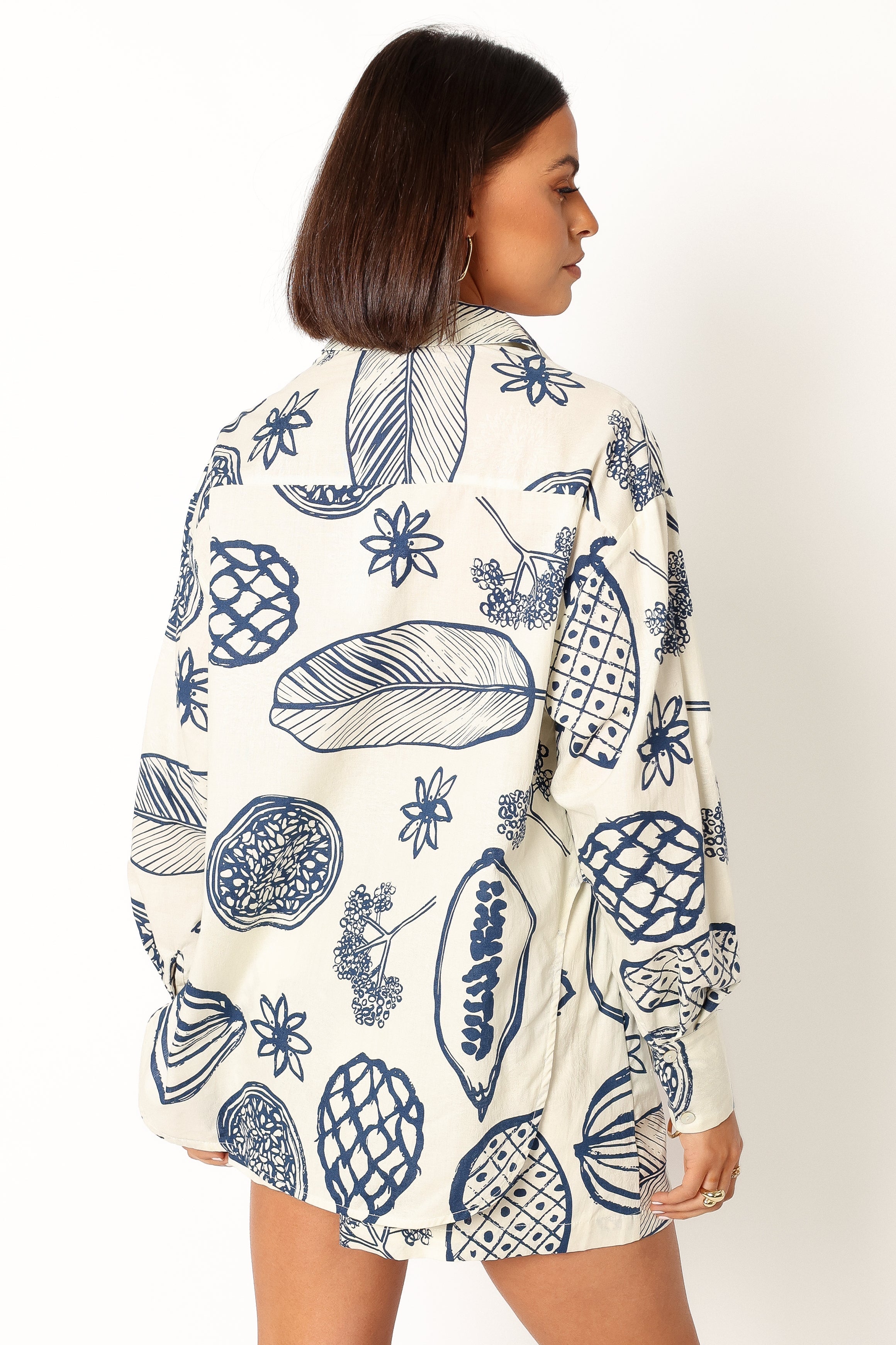 Navy Tropical Print Two Piece Set - Bonnie Vacation Outfit