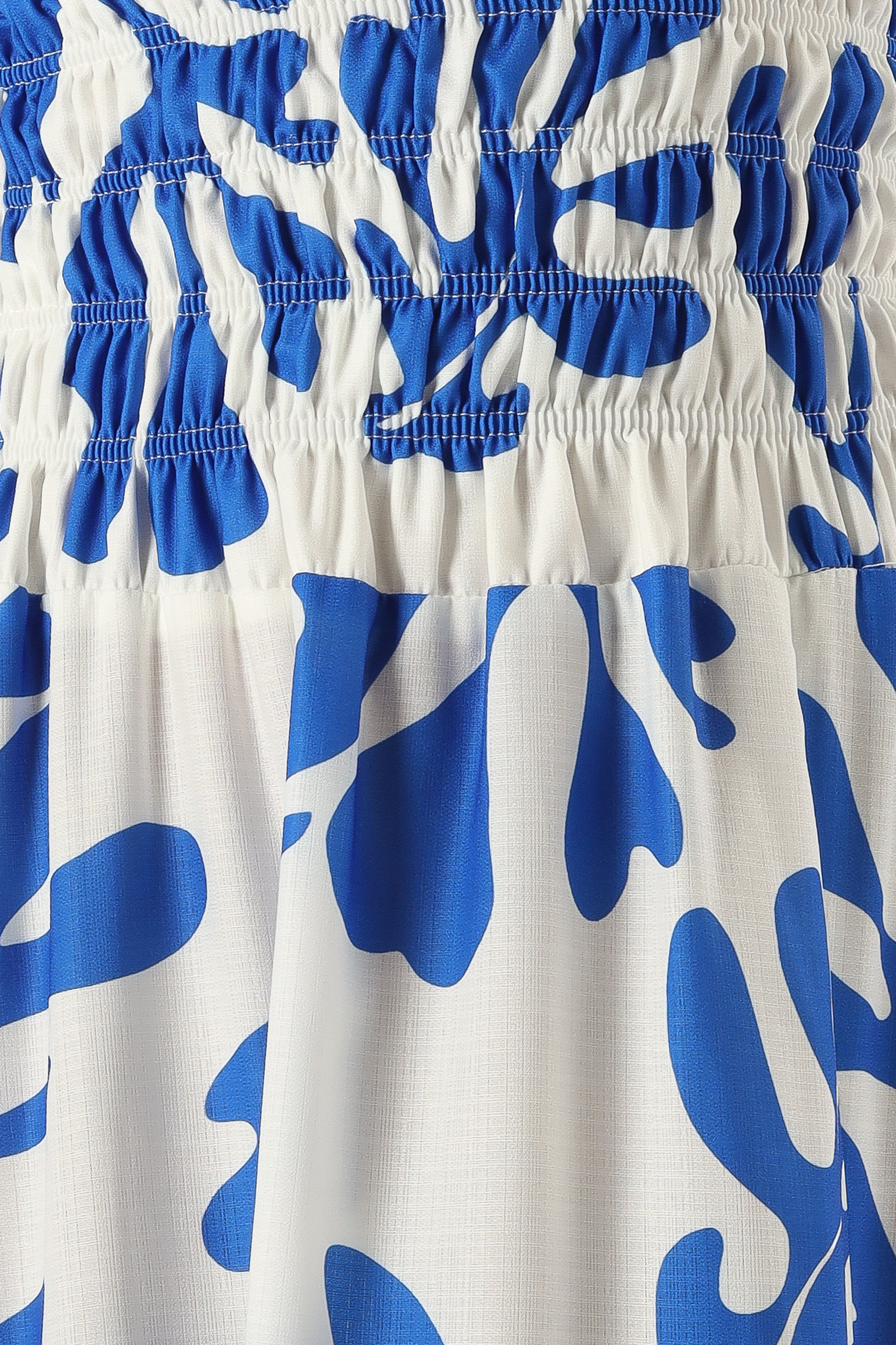 Botanica Print Mikaela Strapless Maxi Dress - Blue & White Floral