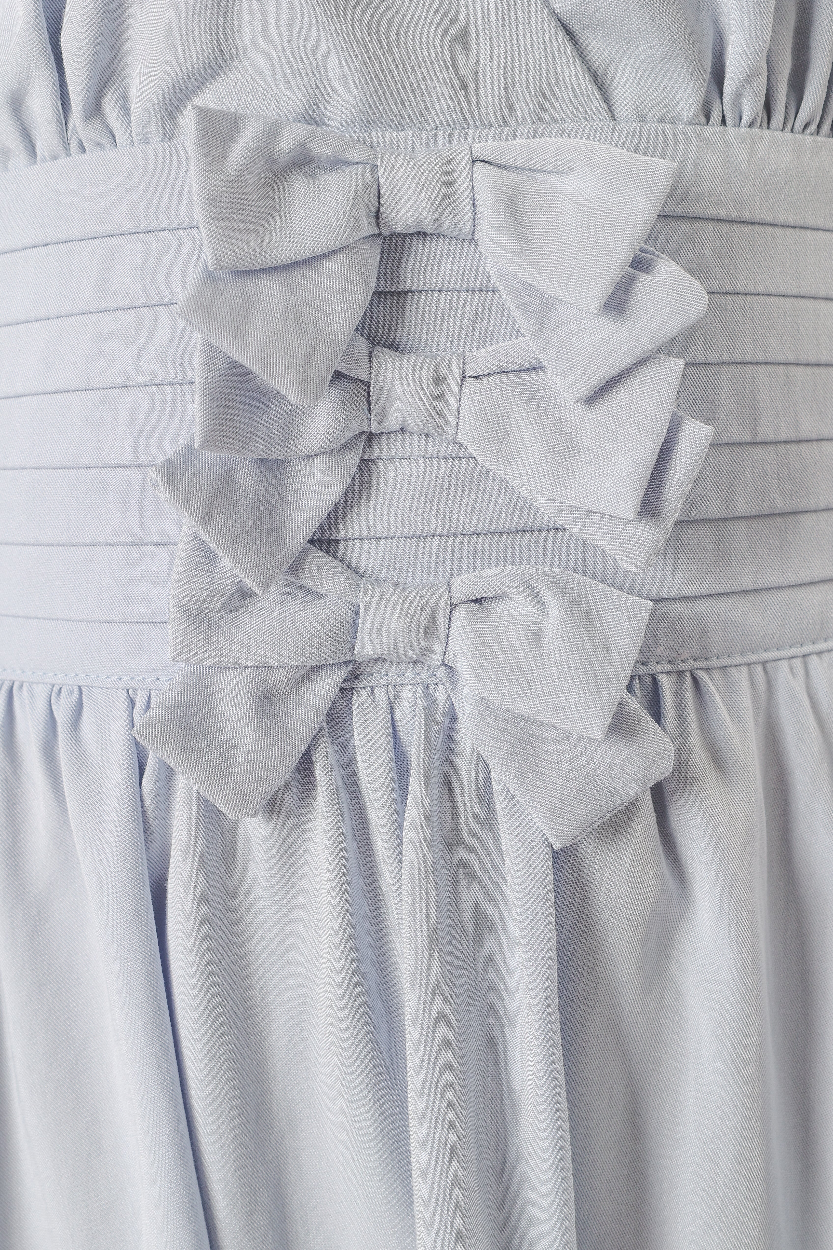 Light Blue Halterneck Mini Dress with Bow Detail & Open Back