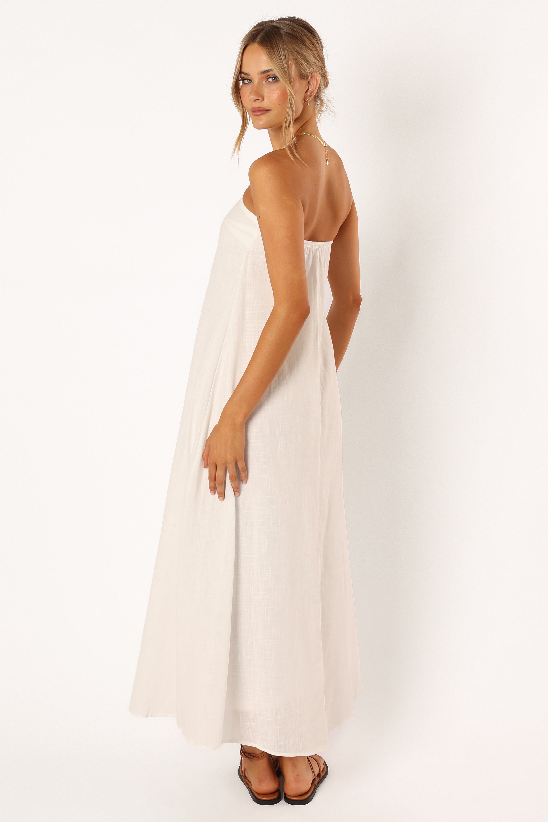 White Strapless Maxi Dress - Elegant Cotton Formal Gown