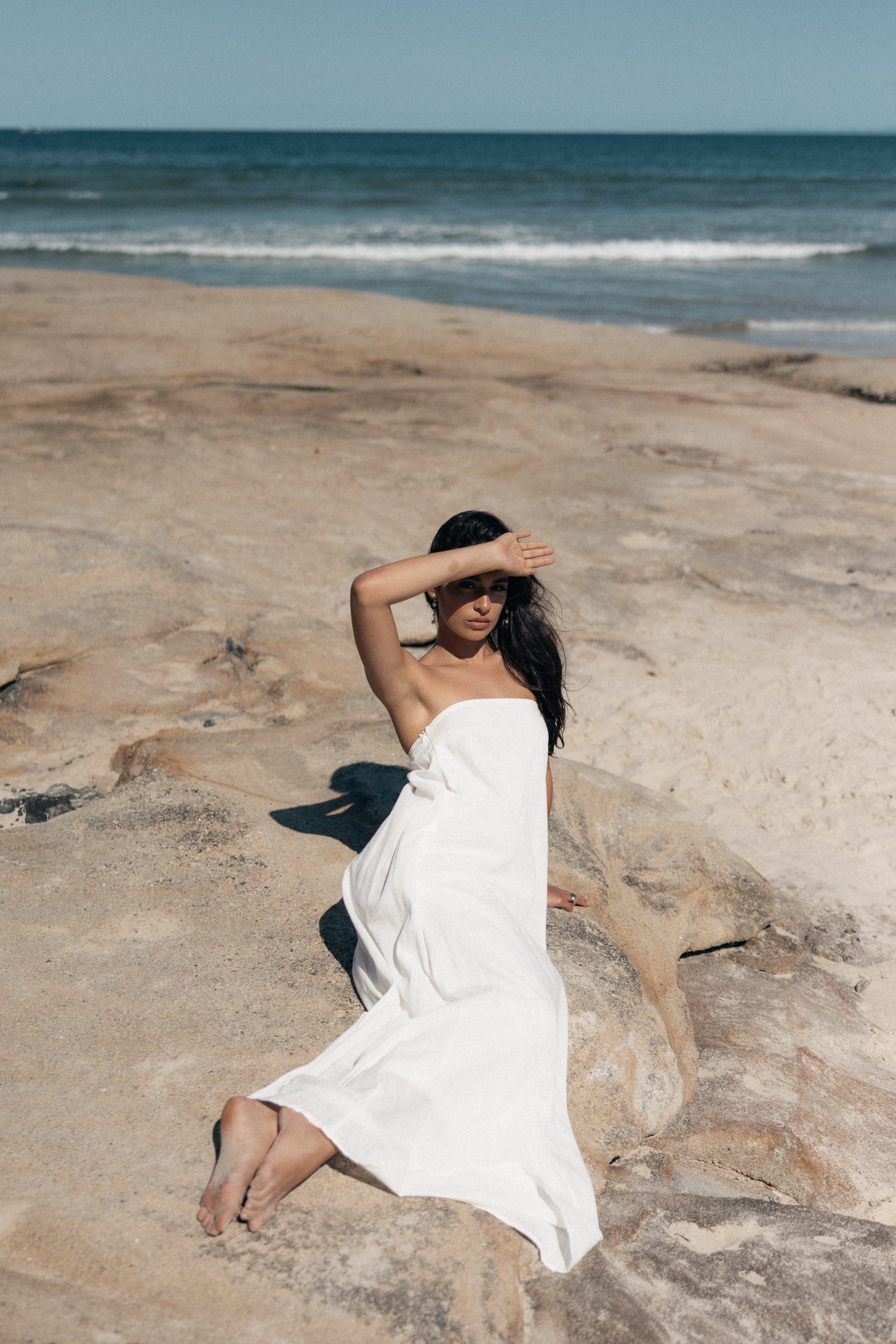 White Strapless Maxi Dress - Elegant Cotton Formal Gown