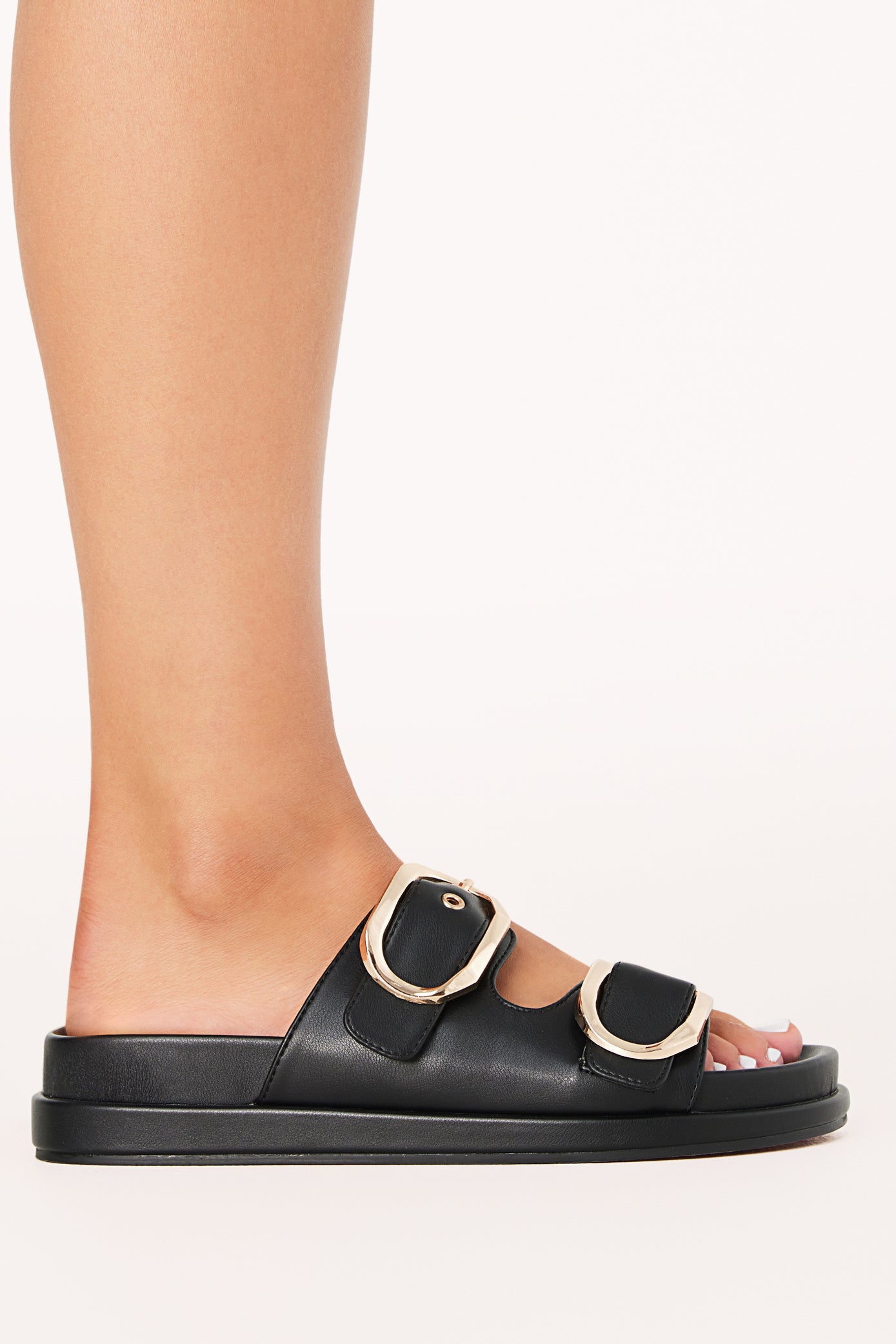 Kasen Chunky Buckle Sandals - Black Women's Summer Shoes