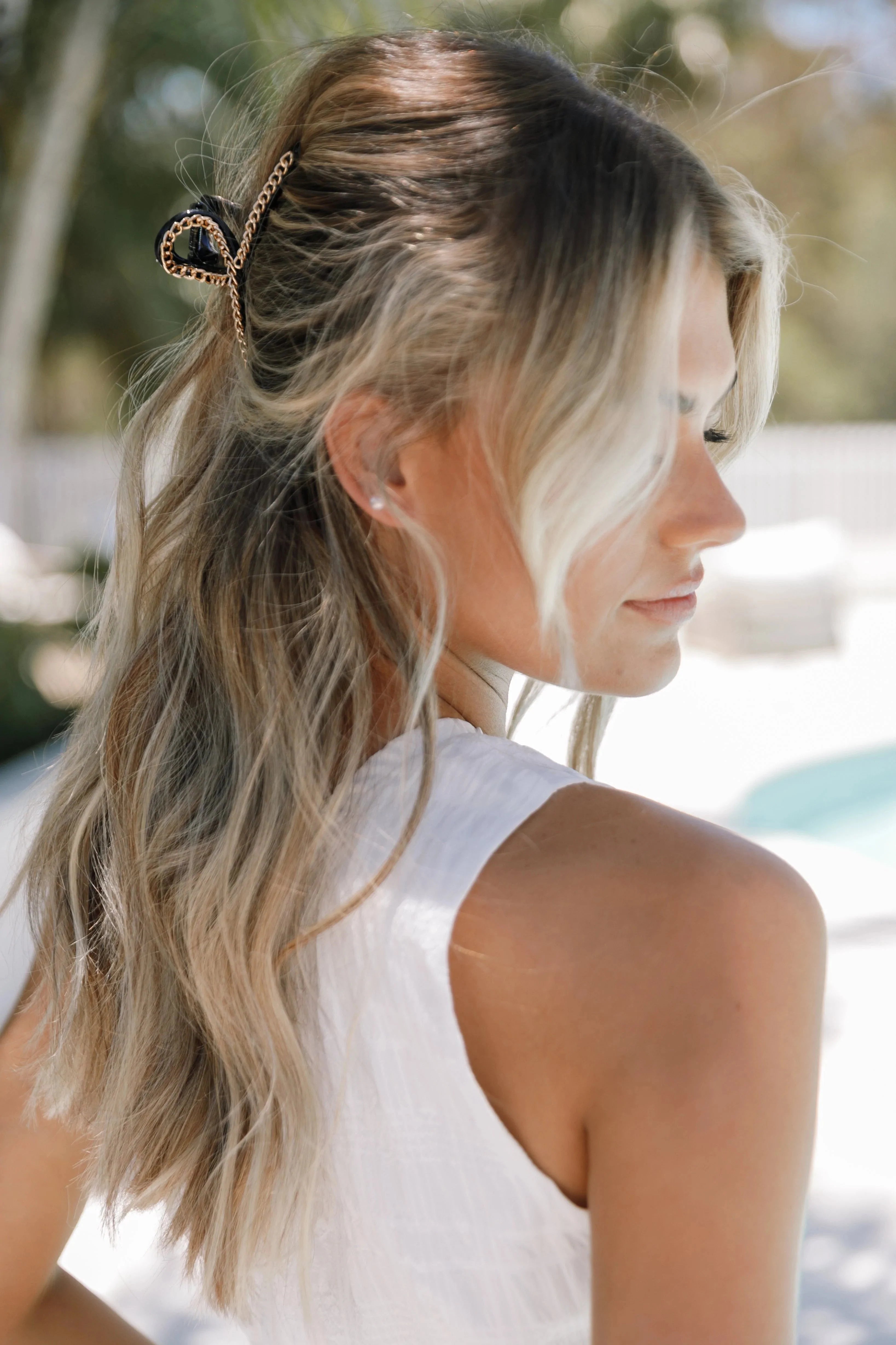Black Claw Hair Clip with Gold Chain Detail - Jenny Hair Accessory