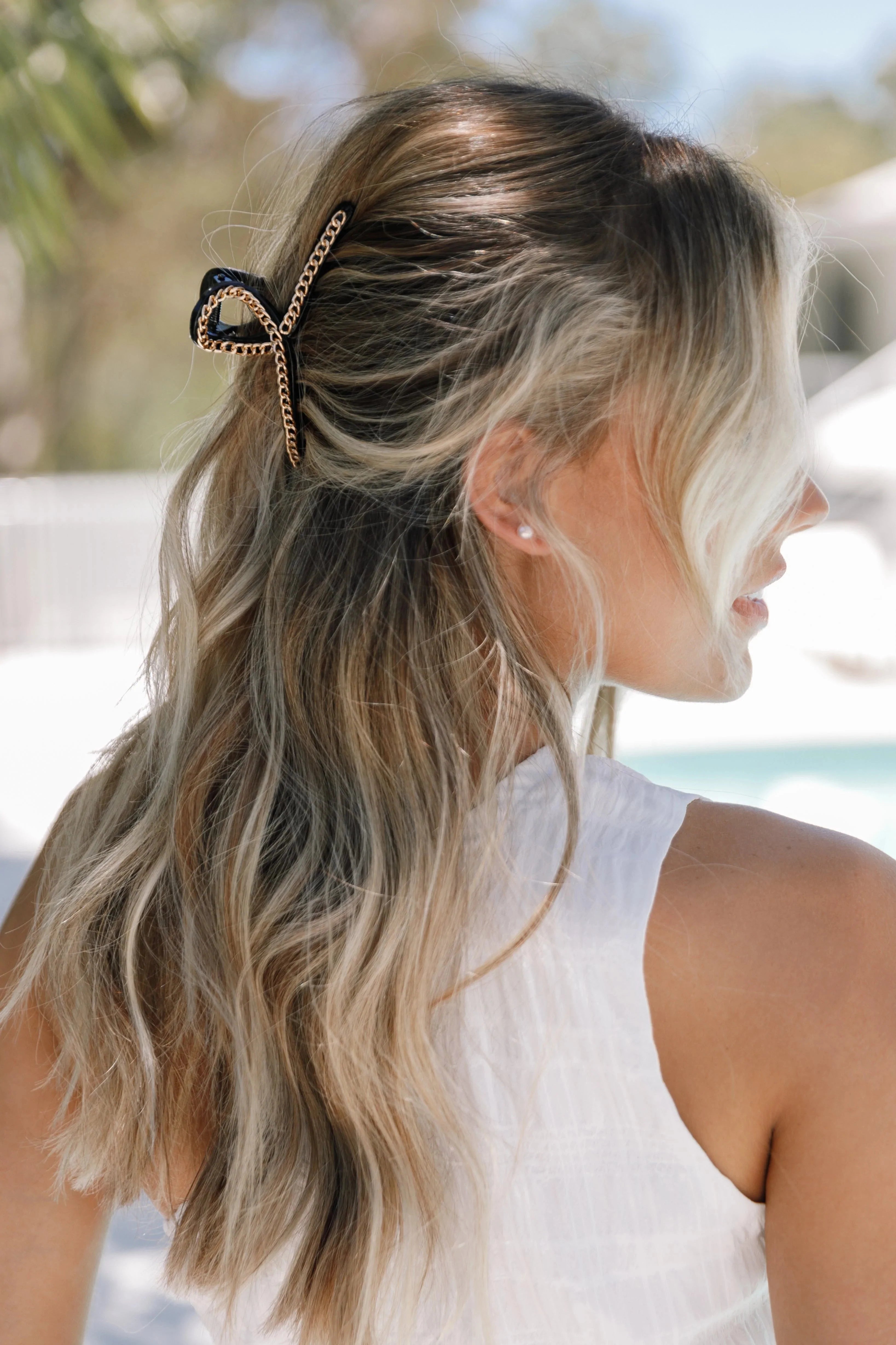 Black Claw Hair Clip with Gold Chain Detail - Jenny Hair Accessory