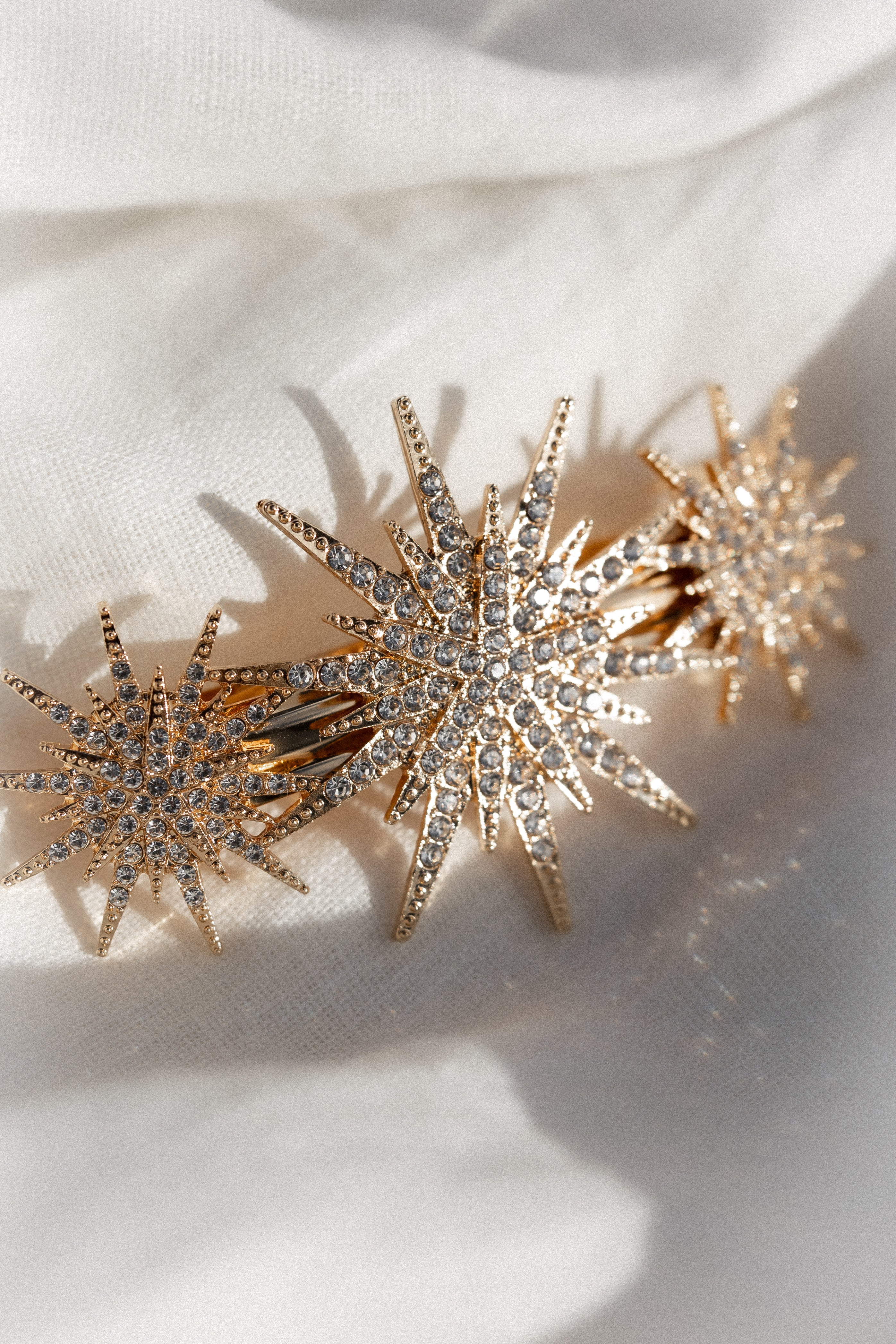 Gold Star Hair Clip with Crystal Detail – Adella Metal Hair Accessory