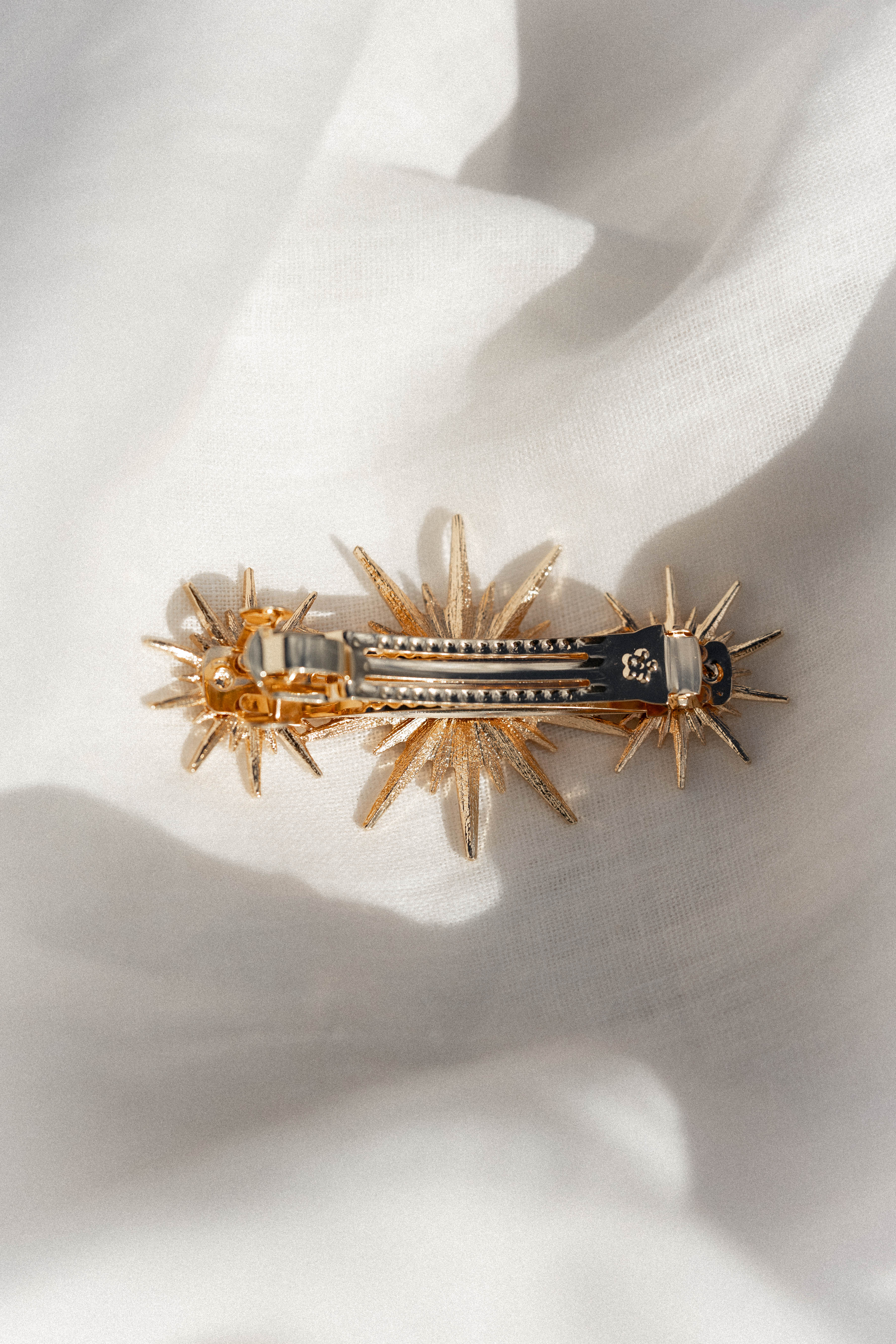 Gold Star Hair Clip with Crystal Detail – Adella Metal Hair Accessory