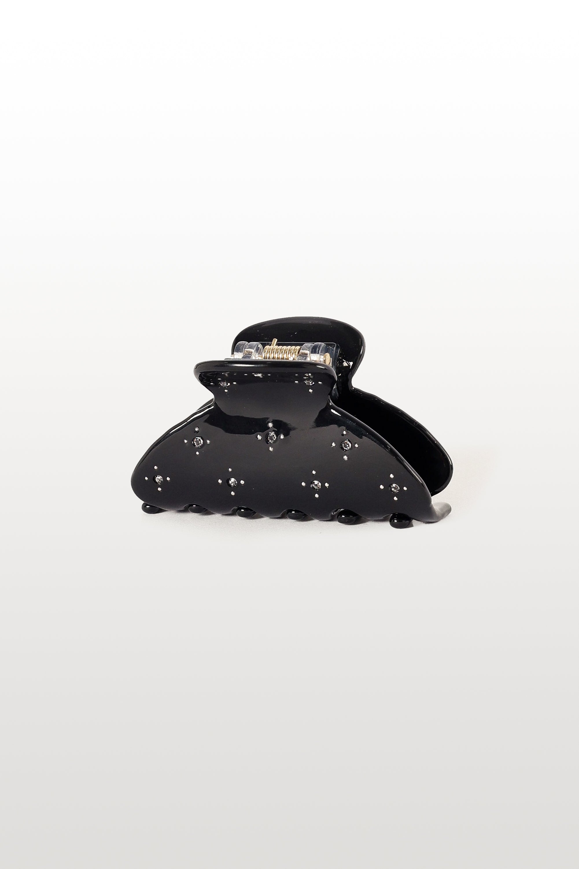 Bisou Diamantee Hair Clip - Sparkling Black Resin Claw Clip