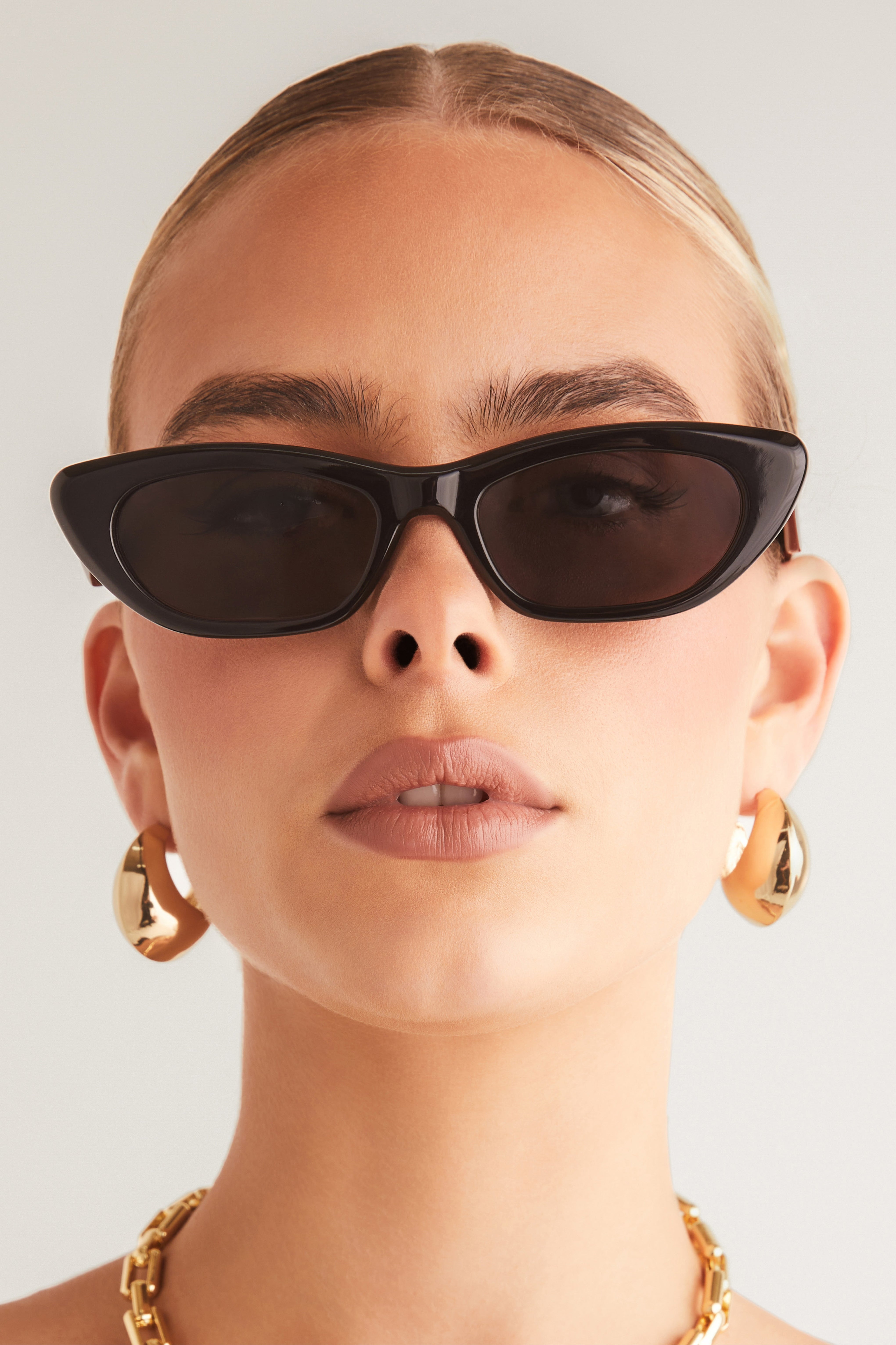 Caroline Cat Eye Sunglasses - Black Acetate Frames, UV Protection