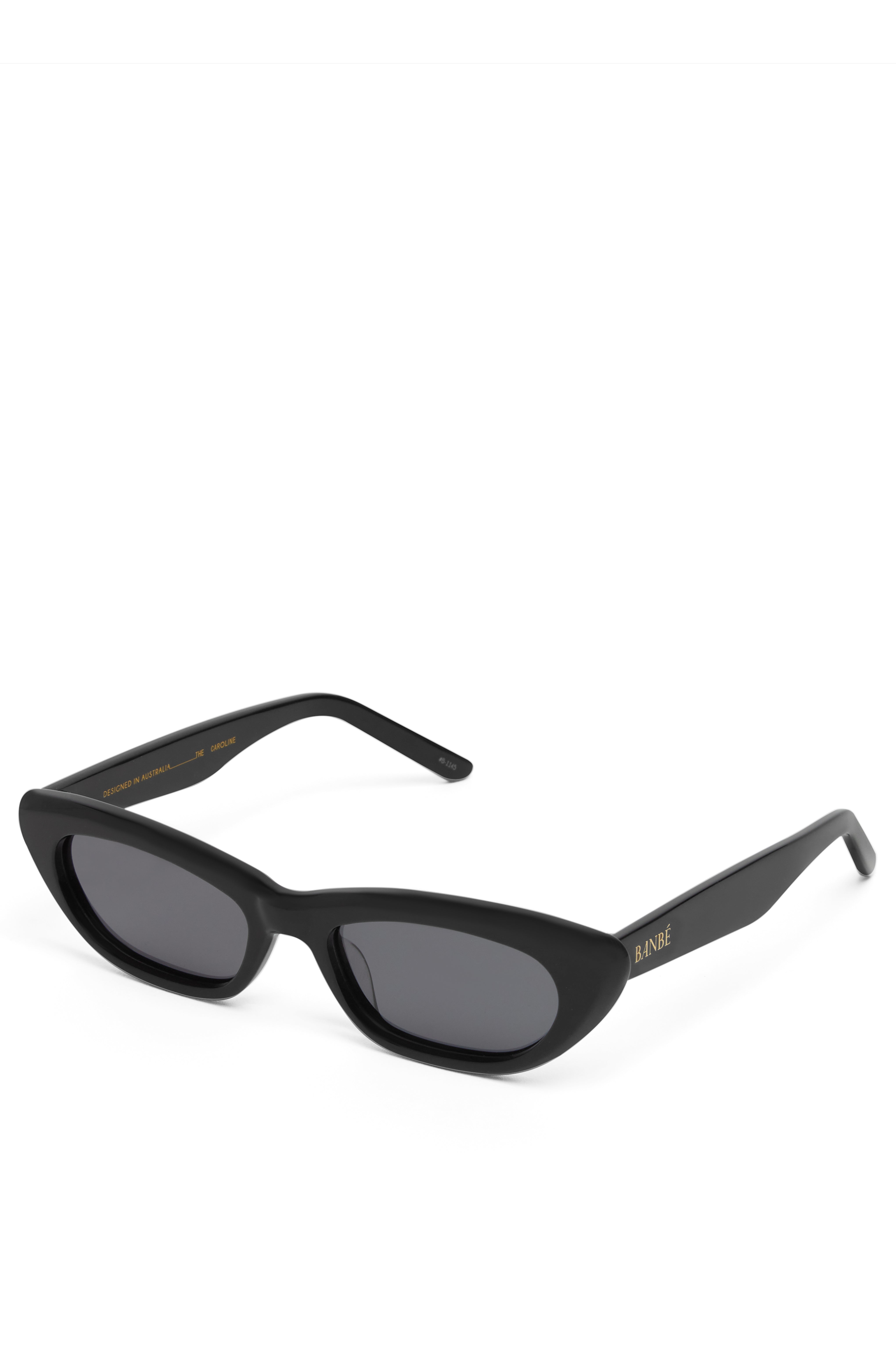 Caroline Cat Eye Sunglasses - Black Acetate Frames, UV Protection