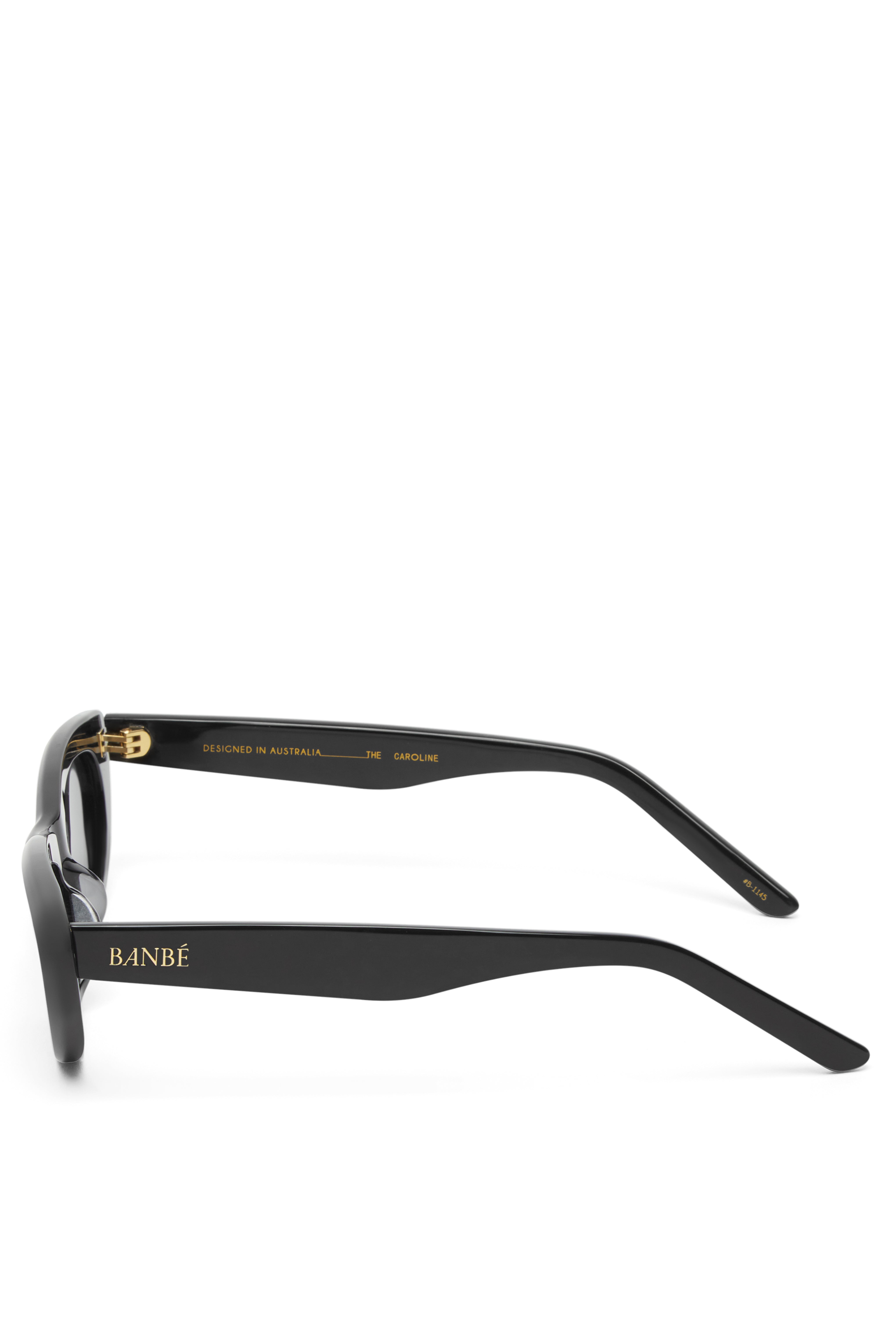 Caroline Cat Eye Sunglasses - Black Acetate Frames, UV Protection