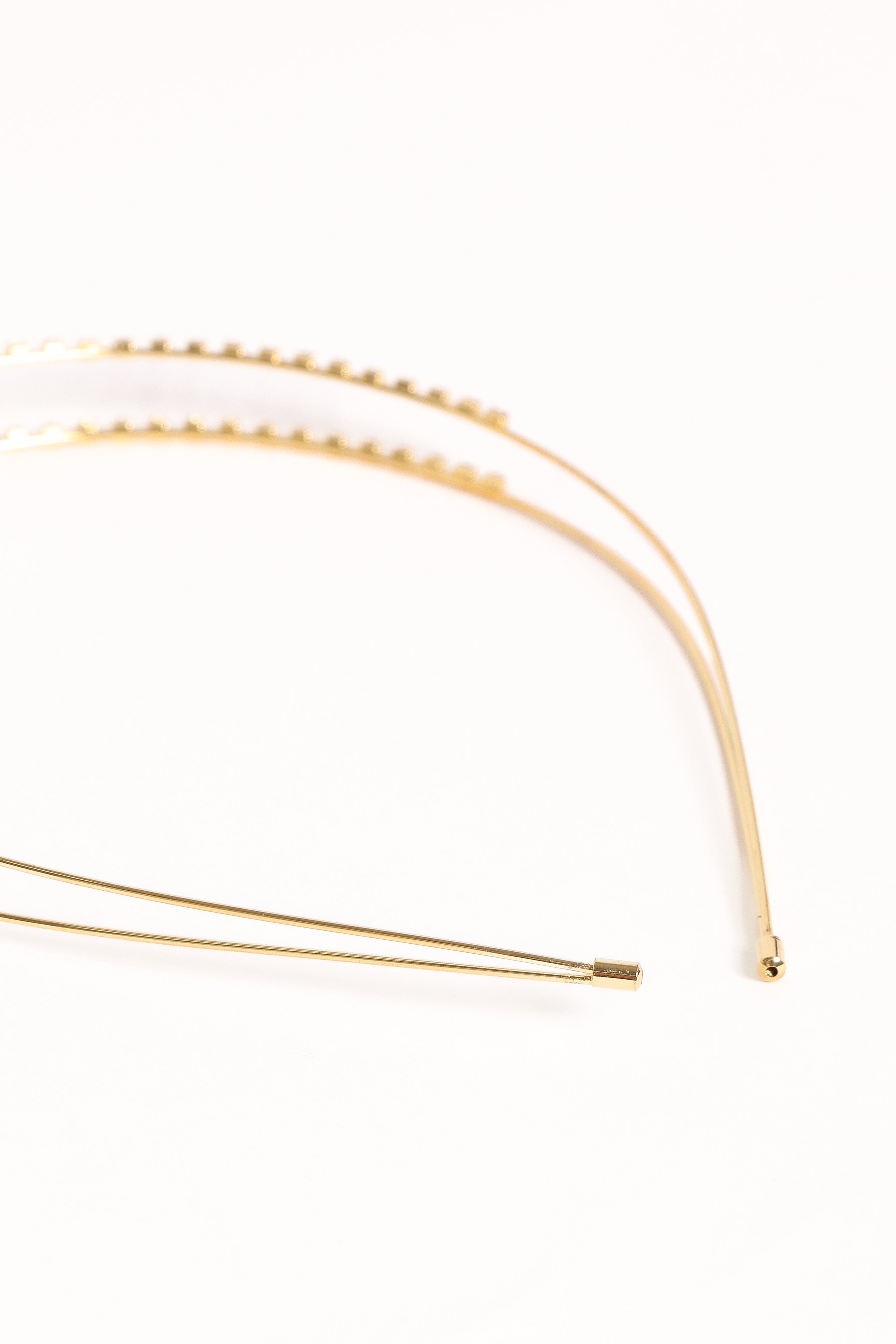 Ellah Gold Crystal Headband - Thin Elegant Hair Accessory