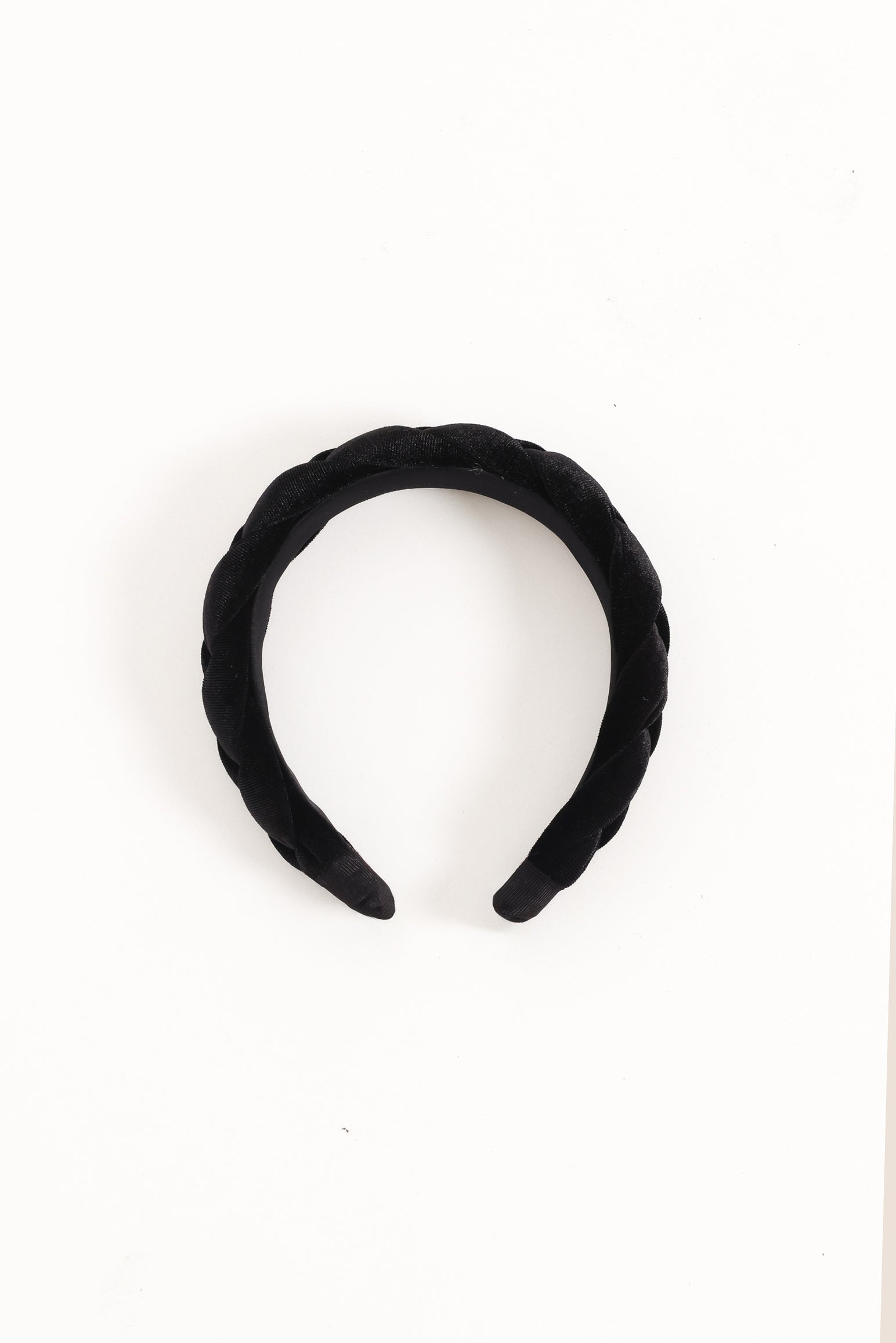 Black Velvet Spencer Headband with Faux Pearl Design
