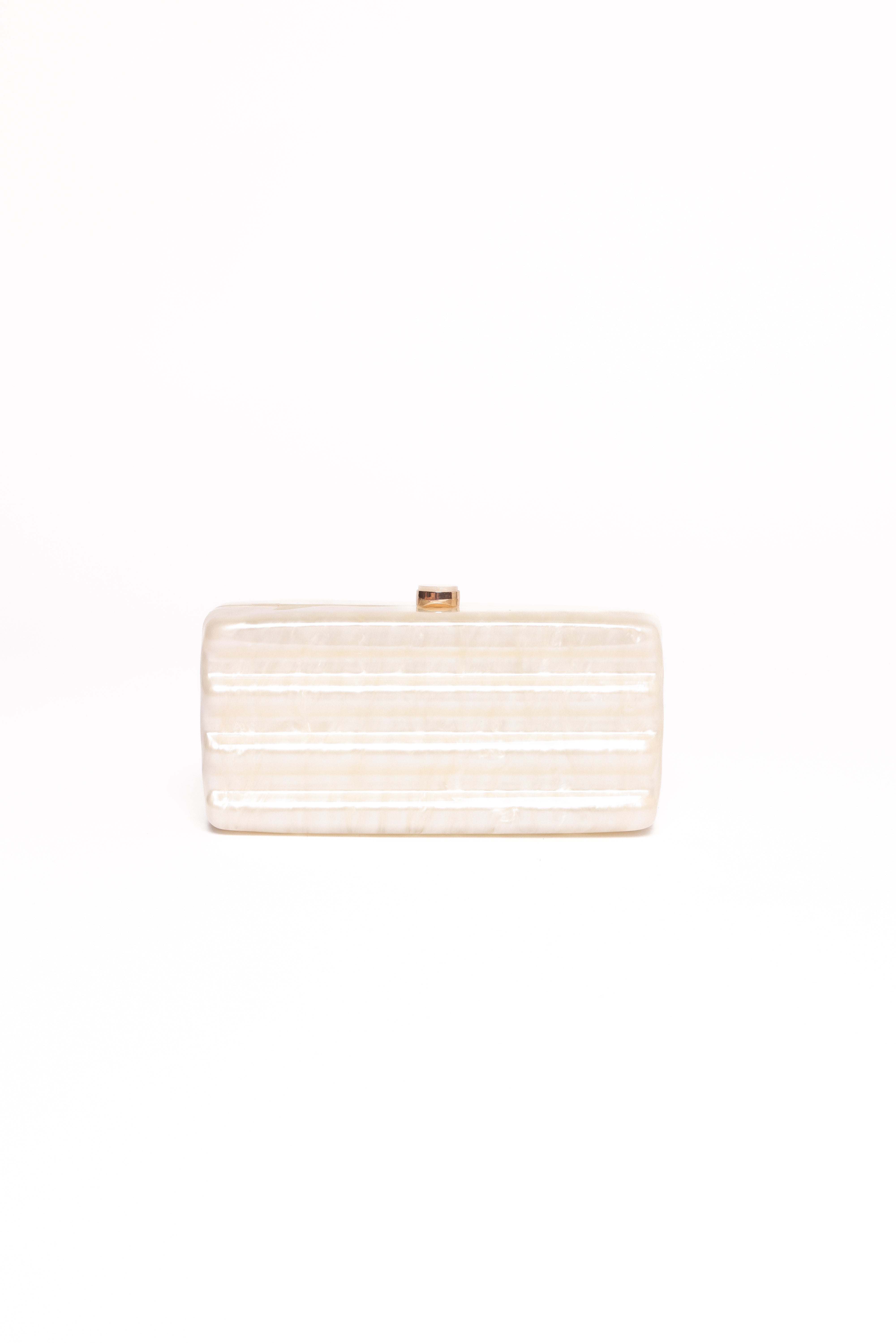 Pearl Resin Helena Clutch with Gold Chain Strap