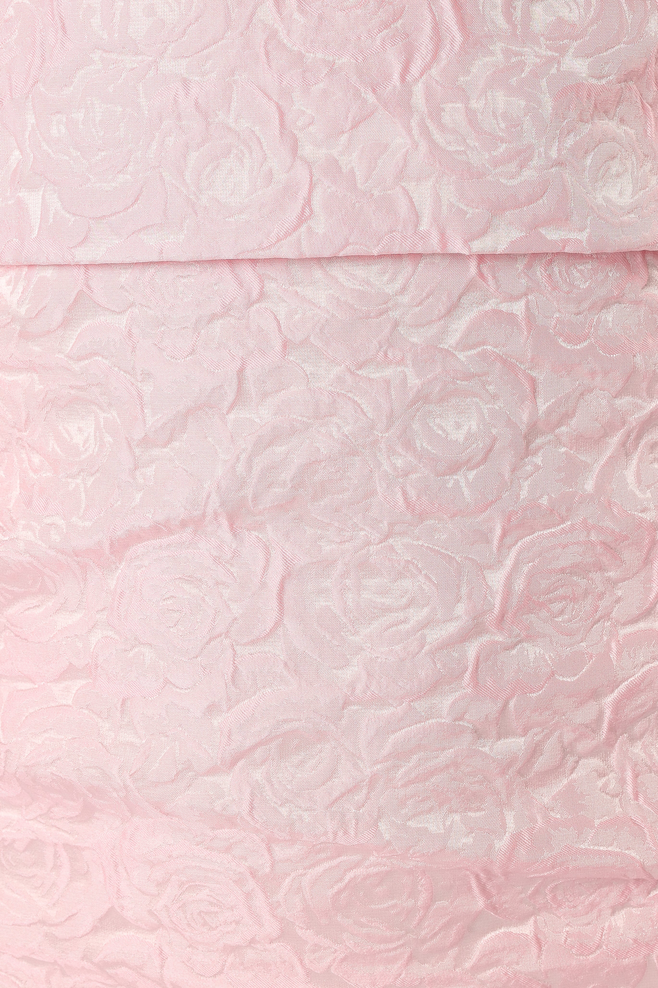 Pink Floral Mini Dress with Square Neckline & Pleated Bodice
