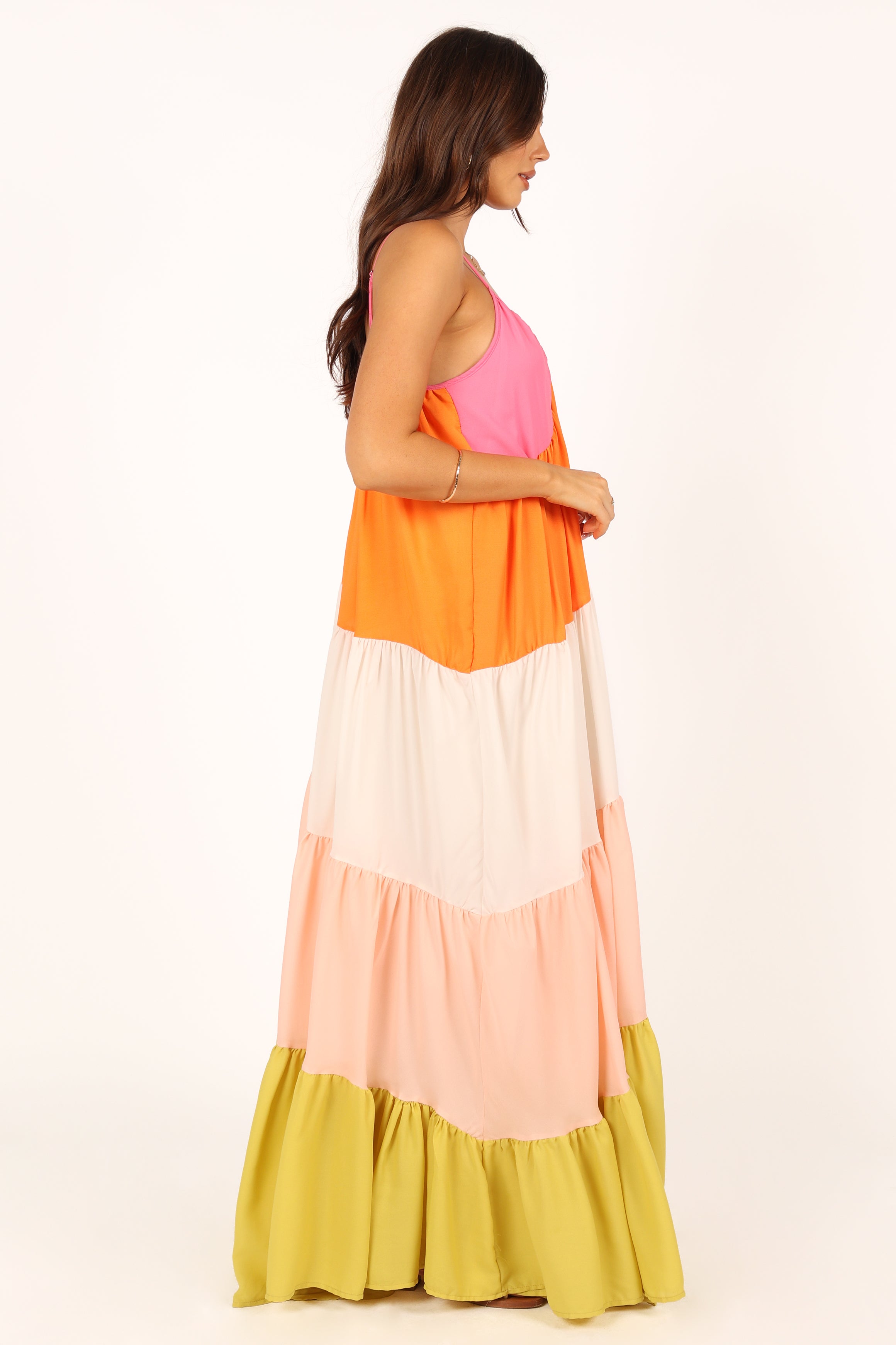 Tallulah Tiered Maxi Dress with V Neck & Adjustable Straps