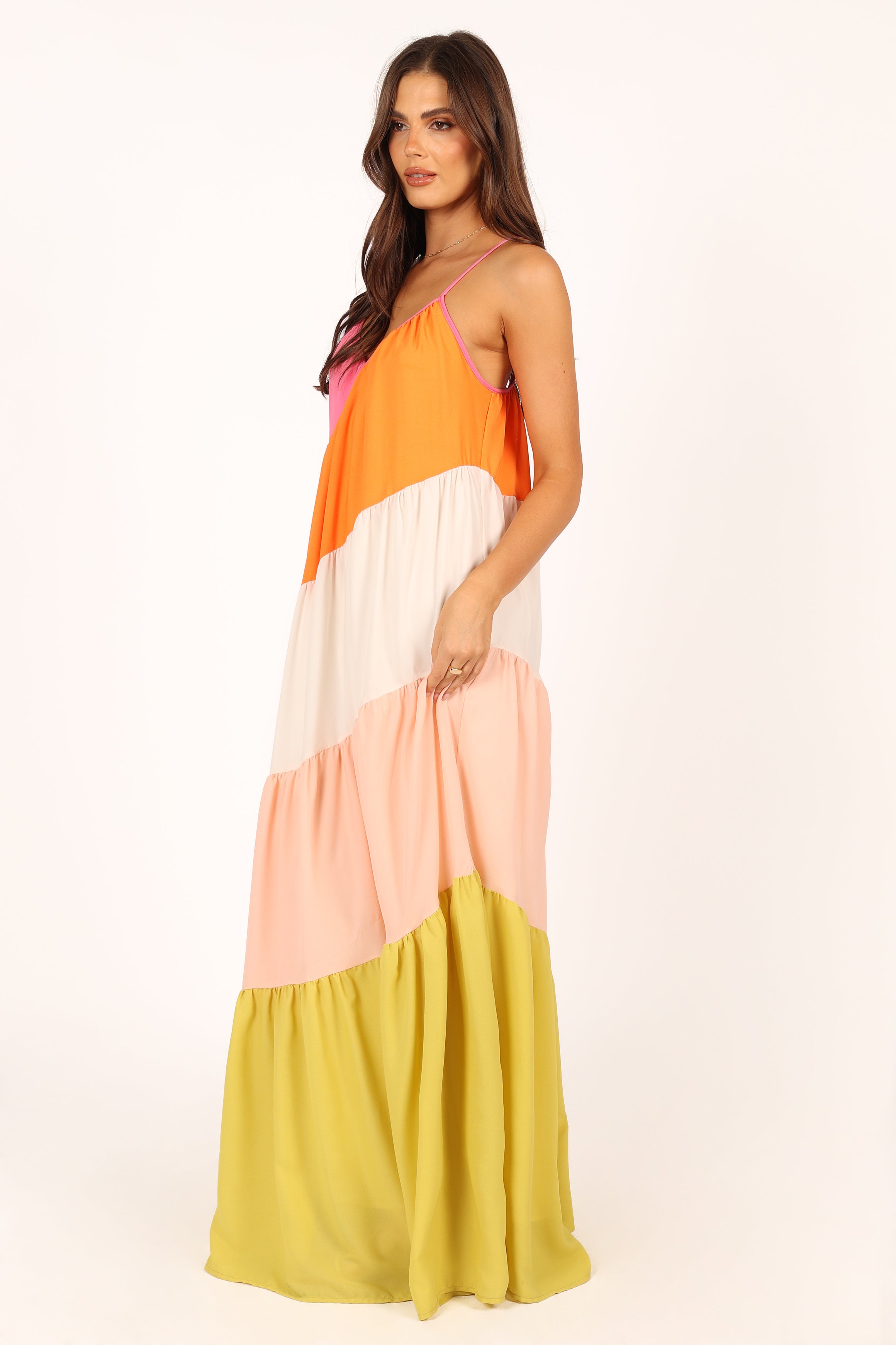 Tallulah Tiered Maxi Dress with V Neck & Adjustable Straps