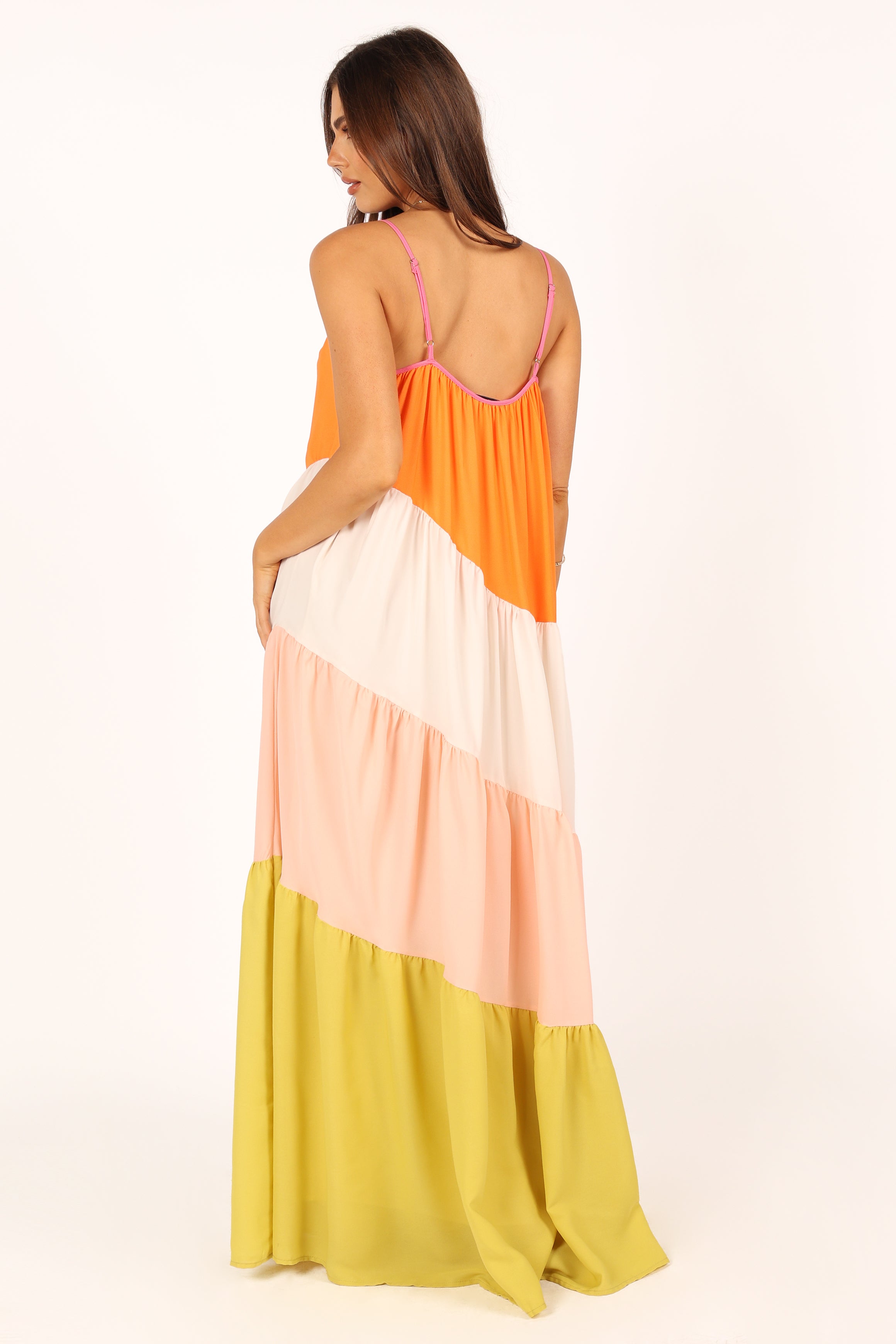 Tallulah Tiered Maxi Dress with V Neck & Adjustable Straps