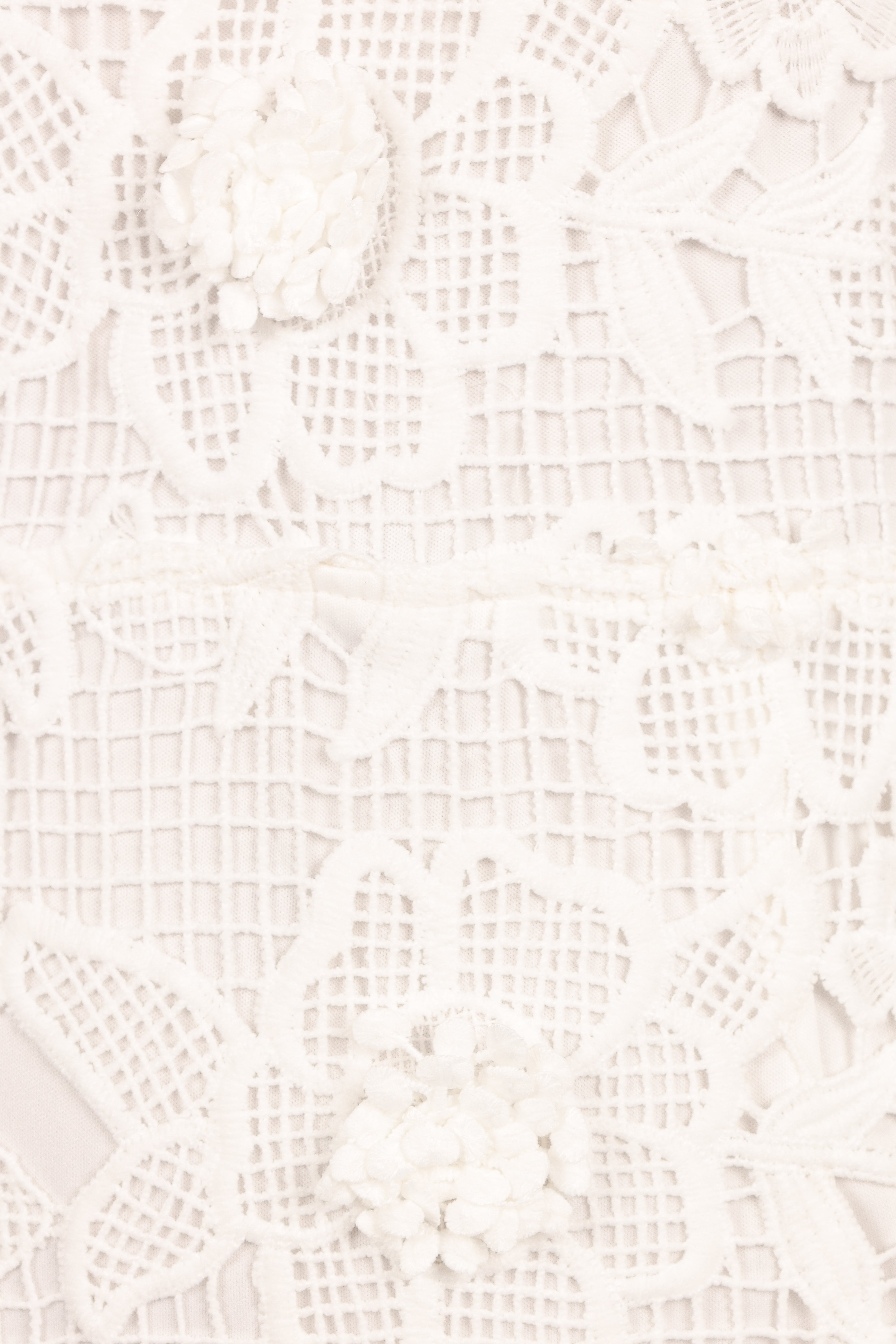 White Floral Lace Halterneck Midi Dress - Adalyn