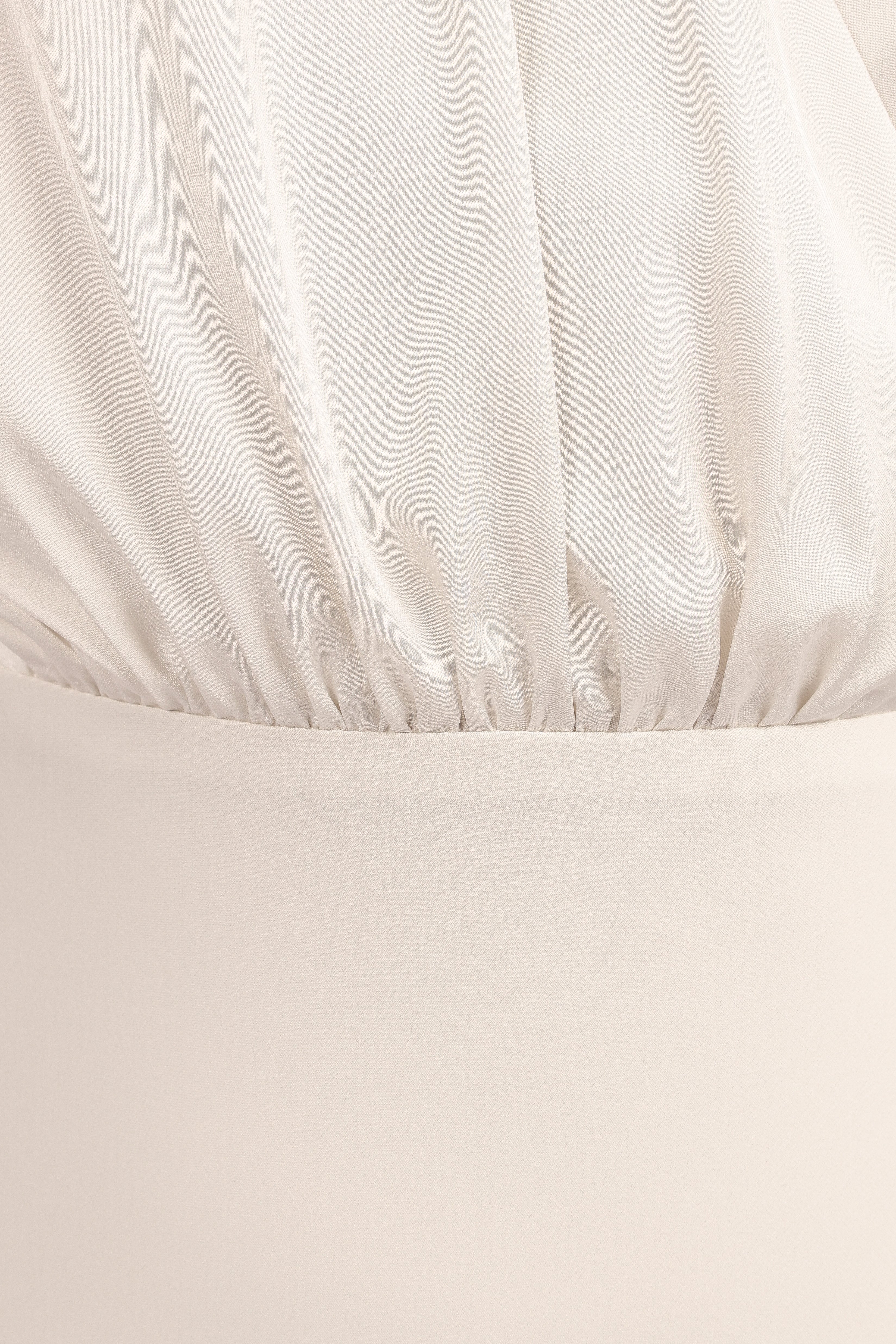 Amarlee Sleeveless V-Neck Maxi Dress - White Satin Sheen