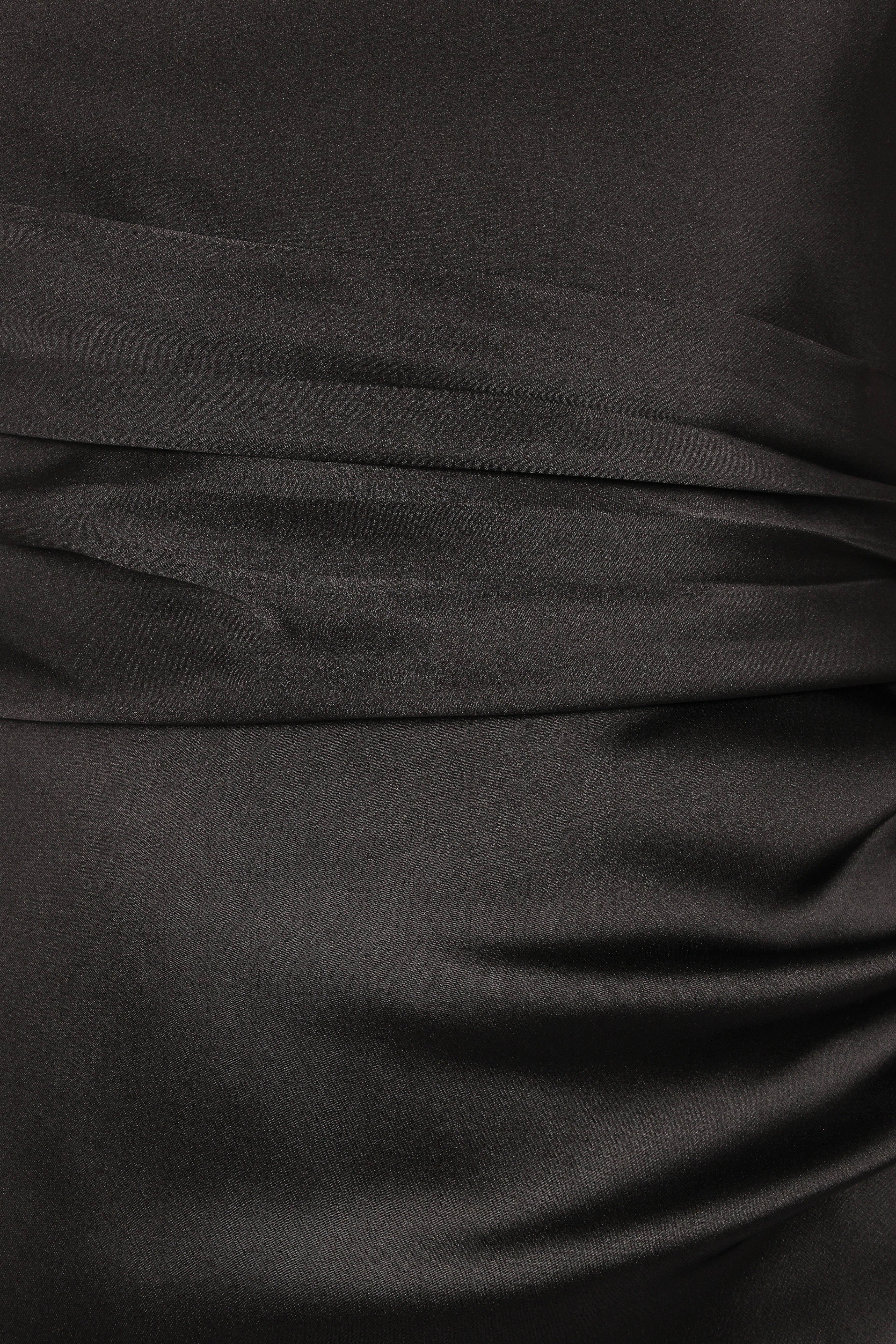 Black Strapless Maxi Dress for Weddings & Formal Events - Kara Satin Gown