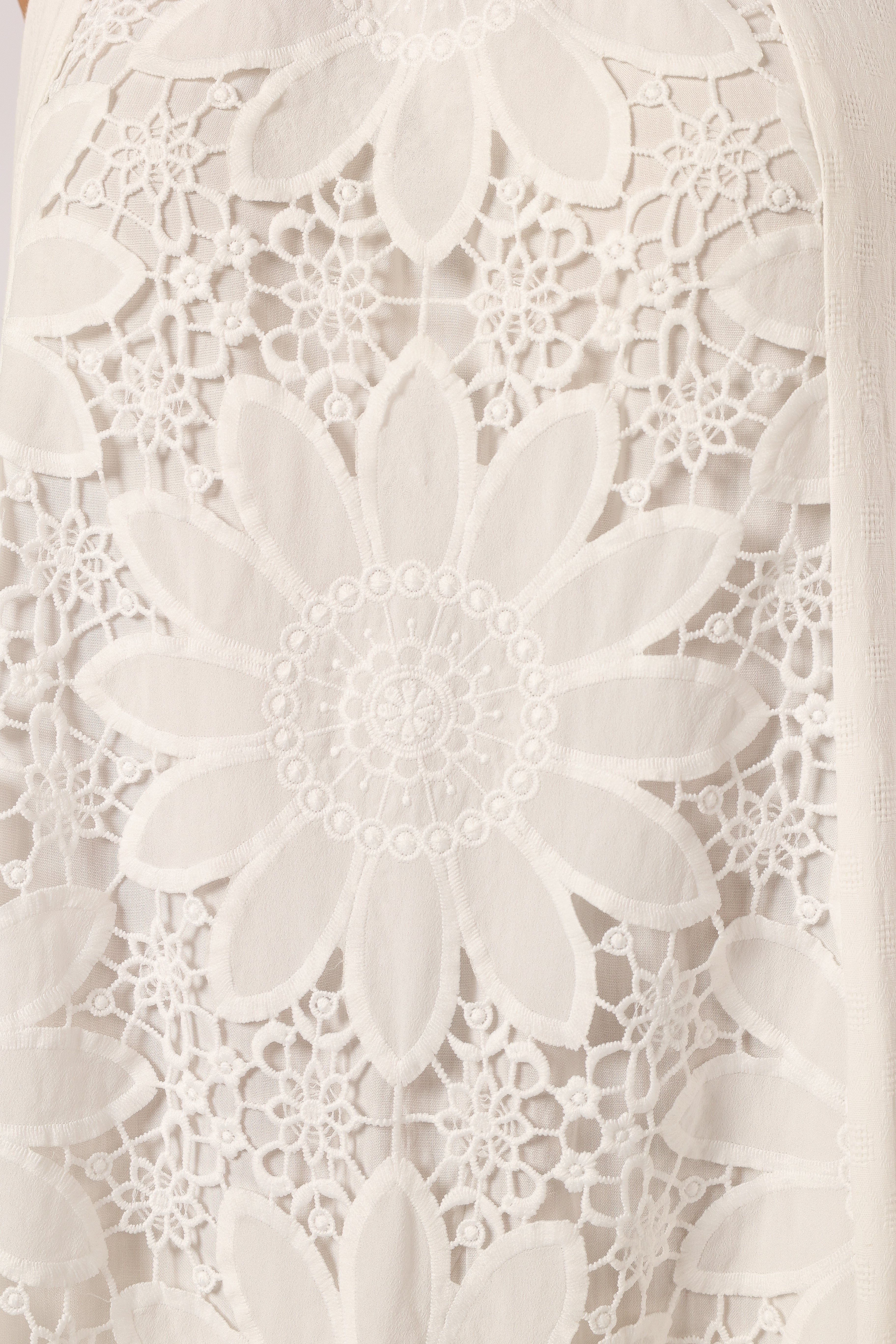 White Floral Lace Maxi Dress with Pockets - Halter Neck Summer Dress